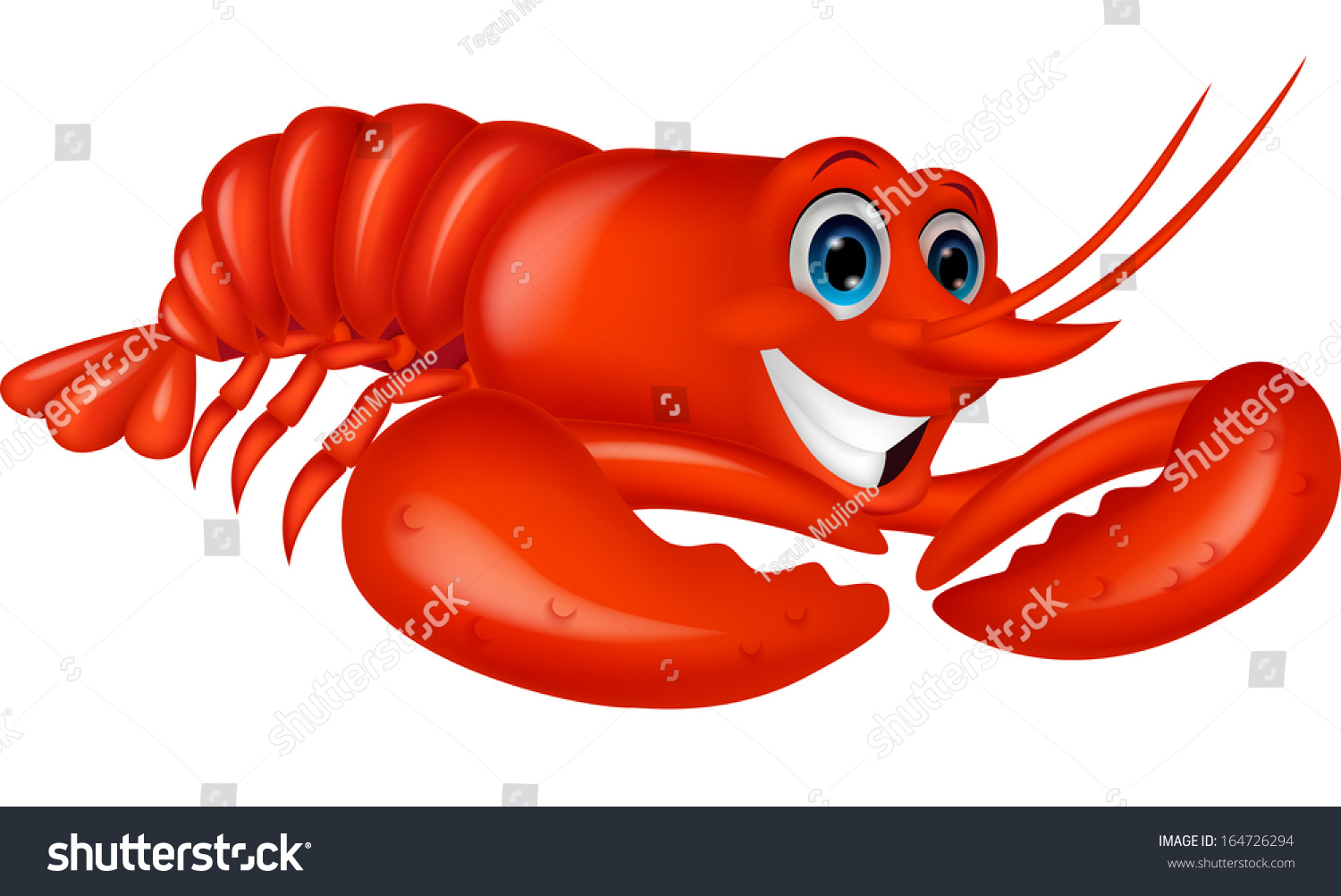 Cute Lobster Cartoon Stock Vector 164726294 Shutterstock