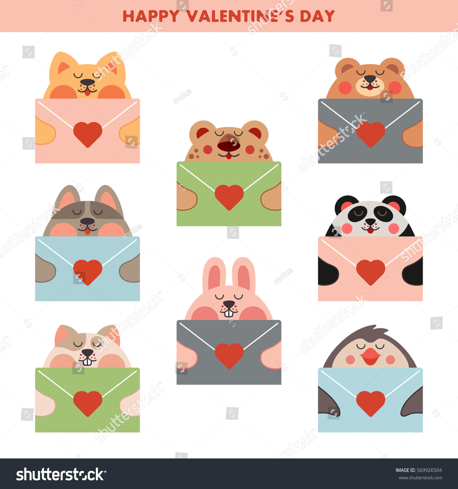 cute love cards kawaii animals cat stock vector royalty free 569926504 shutterstock