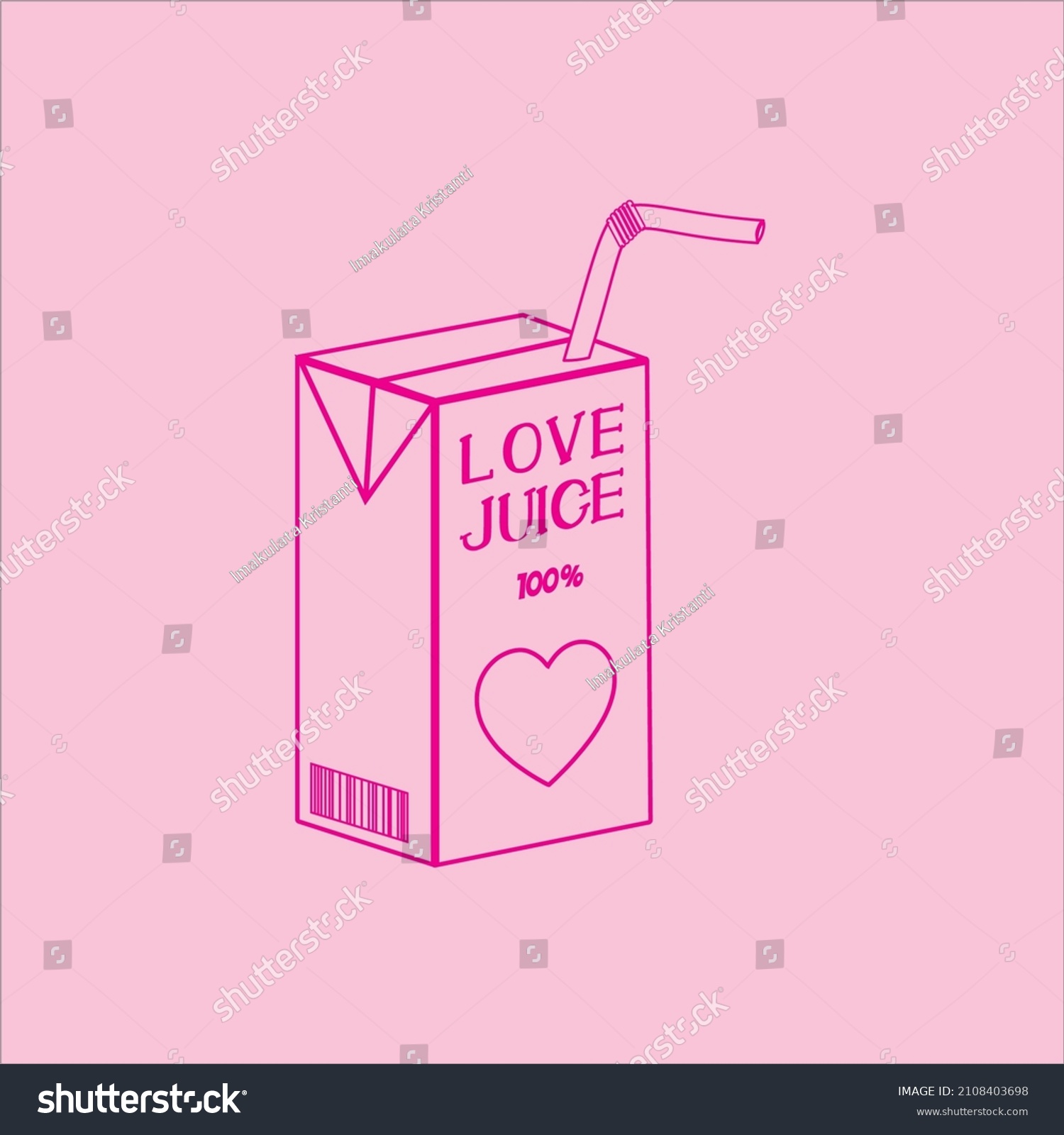 SVG of Cute love juice box design, creative line art illustration for love and valentine day themed vector illustration svg