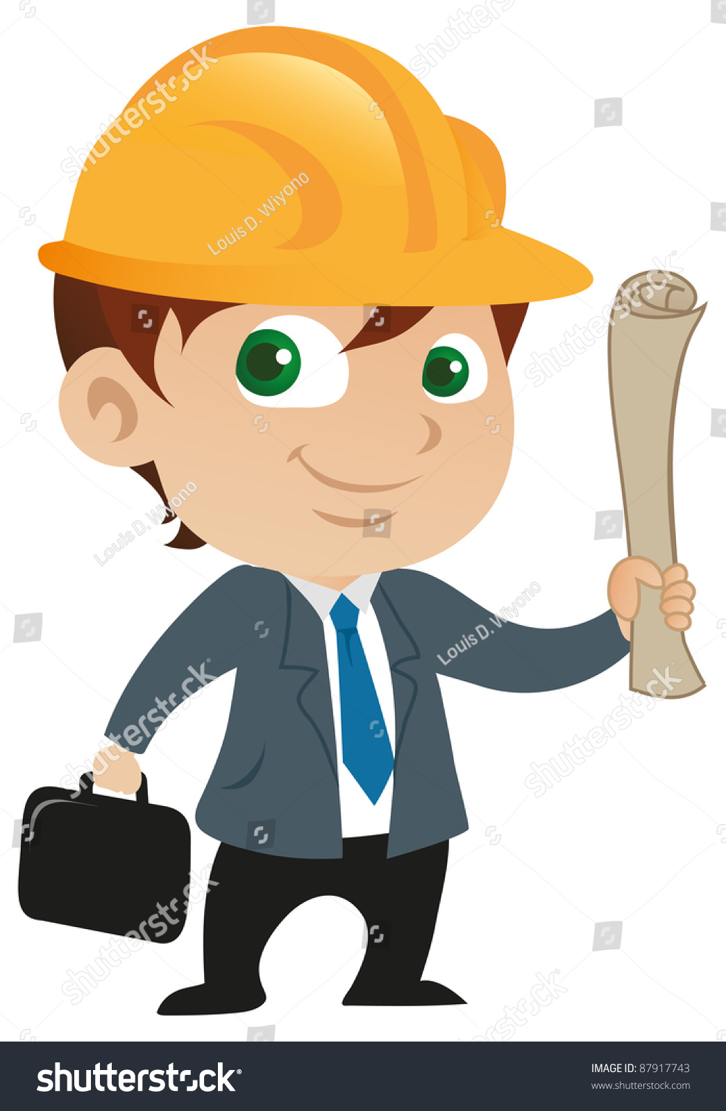 Cute Male Architect Stock Vector 87917743 - Shutterstock