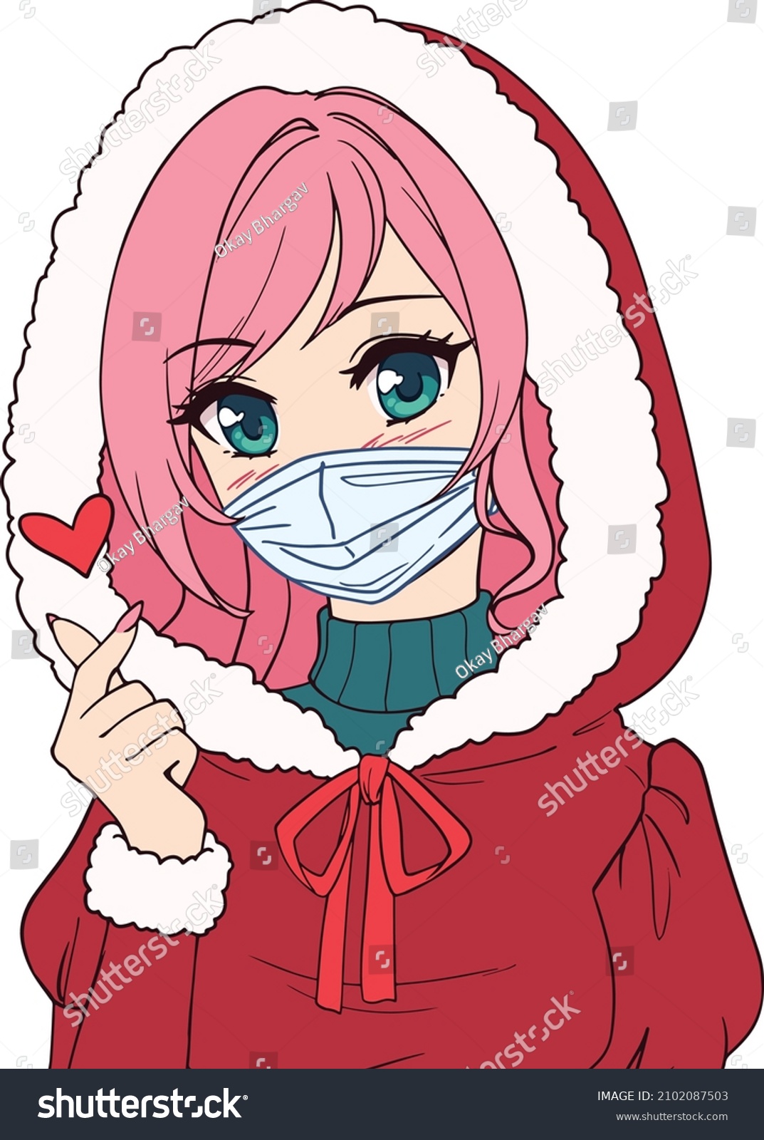 Cute Manga Anime Girl Wearing Mask Stock Vector Royalty Free 2102087503 Shutterstock 7820