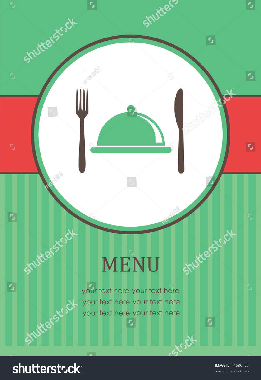 Cute Menu Card Vector Illustration Stock Vector (Royalty Free) 74686156