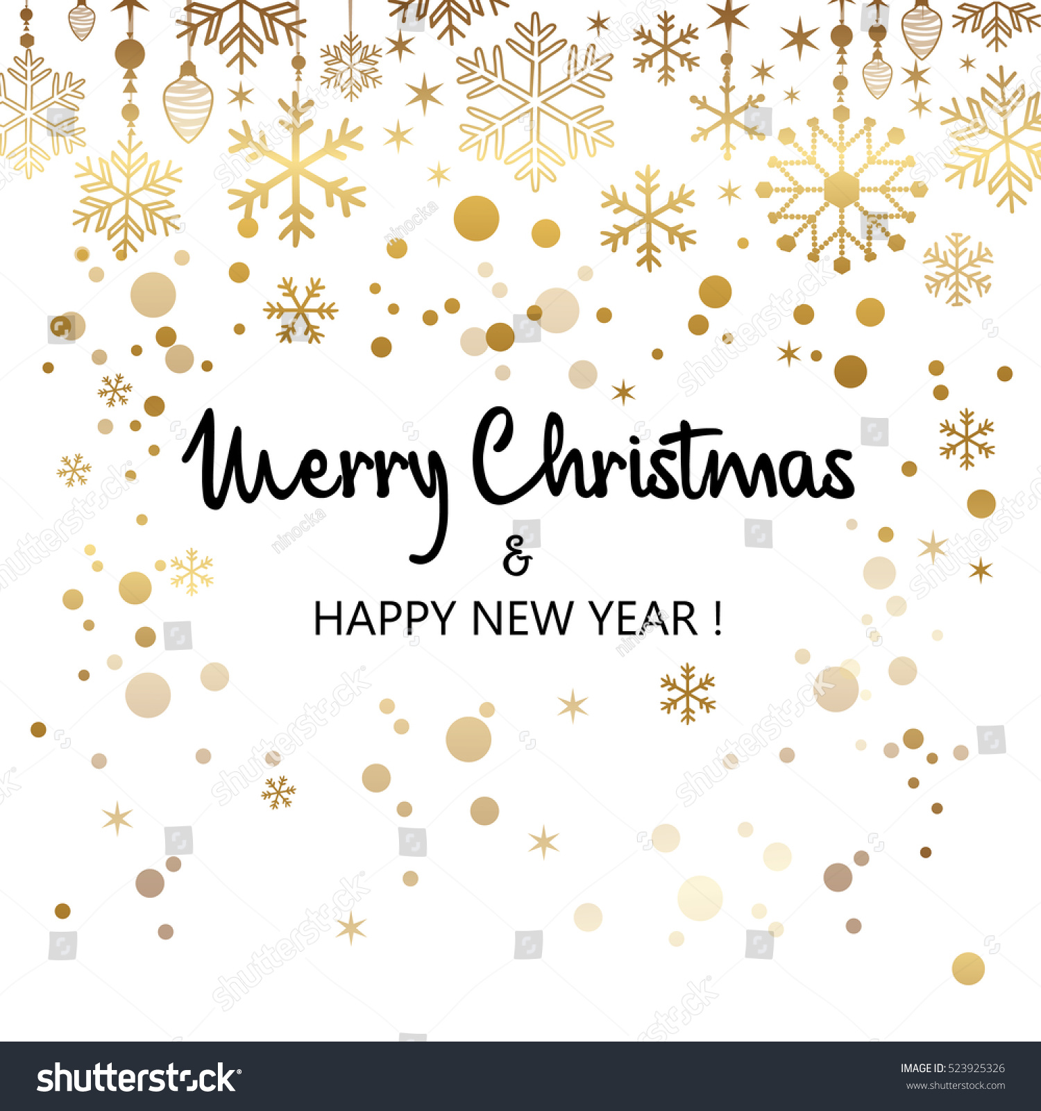 Download Cute Merry Christmas Background With Glamour Golden ...