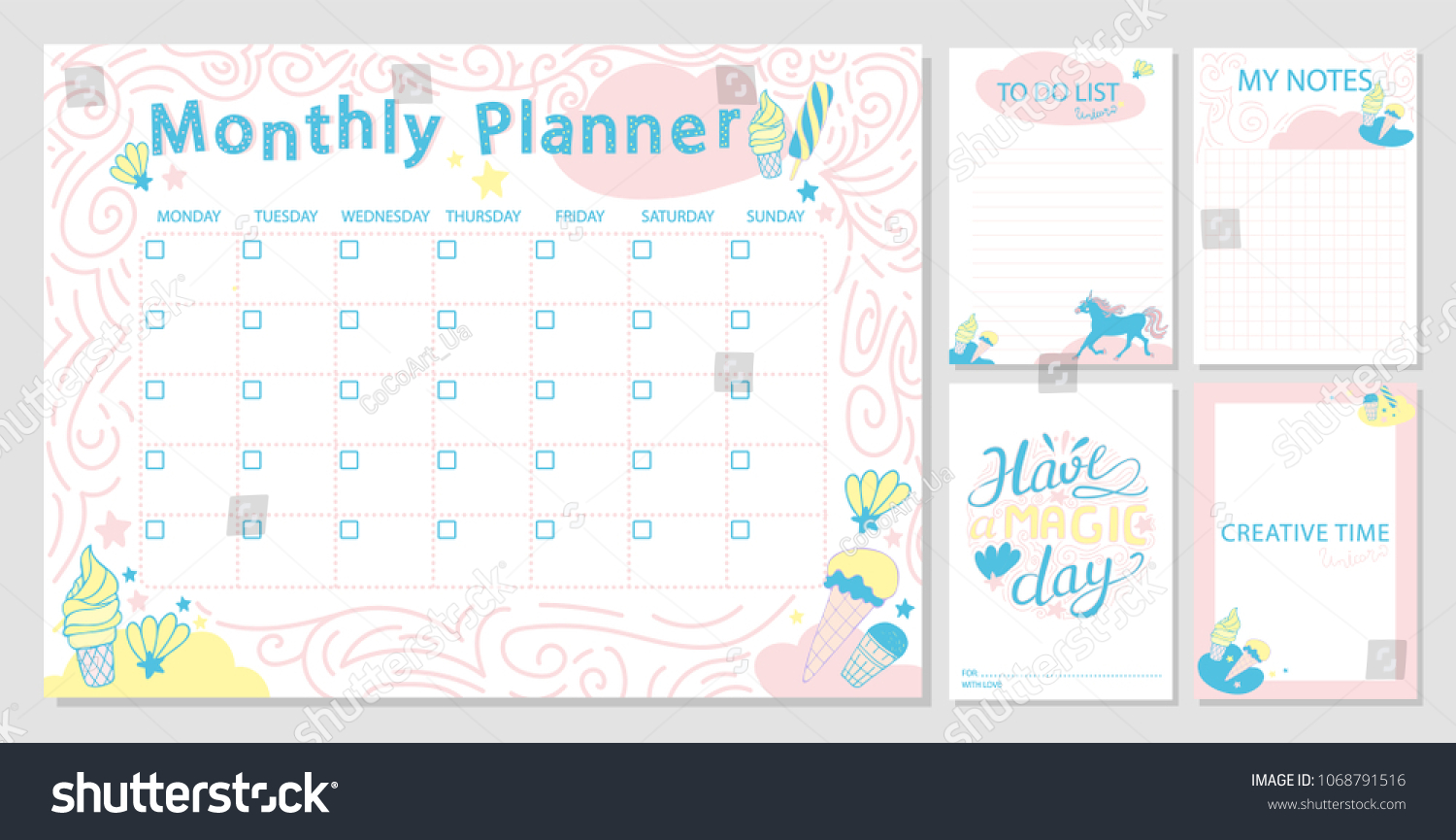 cute monthly planner template