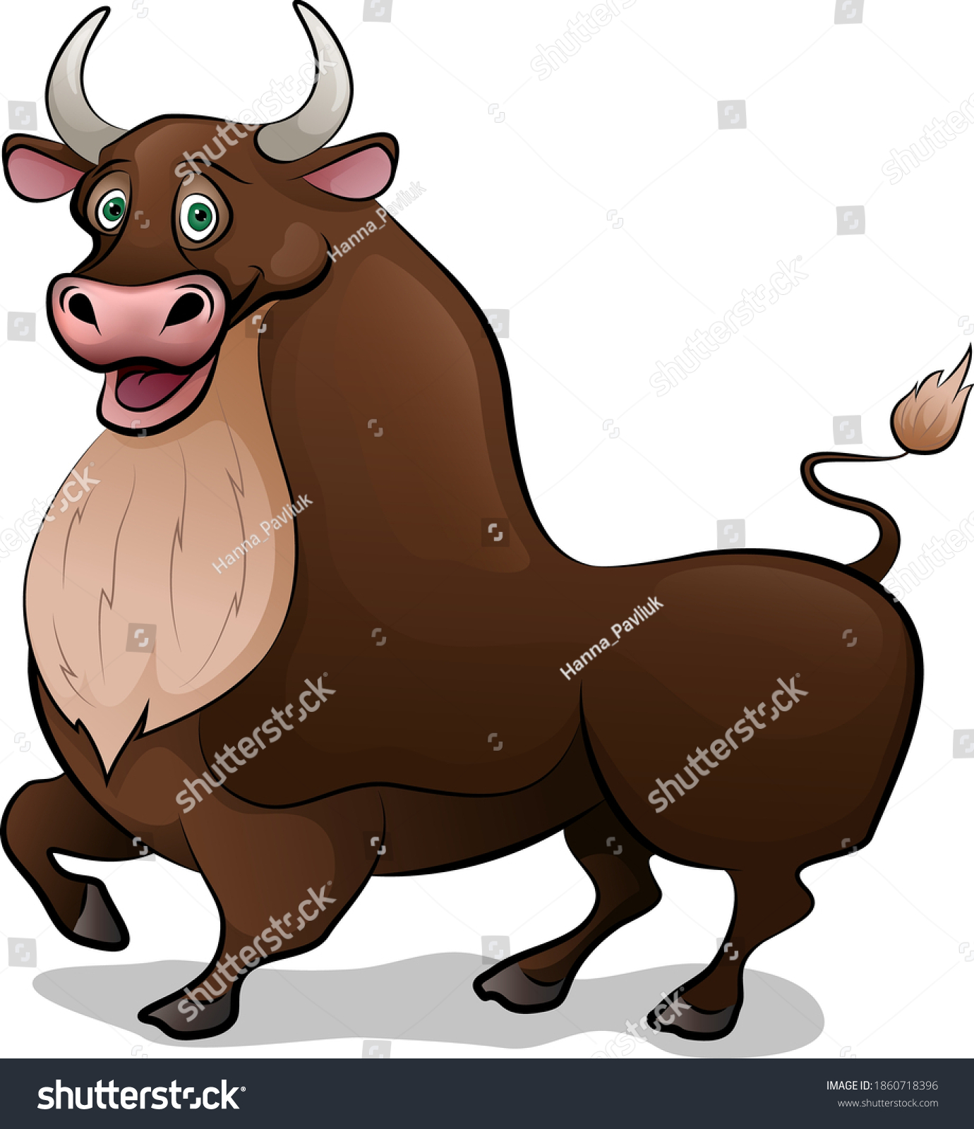 Cute Multicolored Cartoon Ox On White Stock Vector (Royalty Free ...