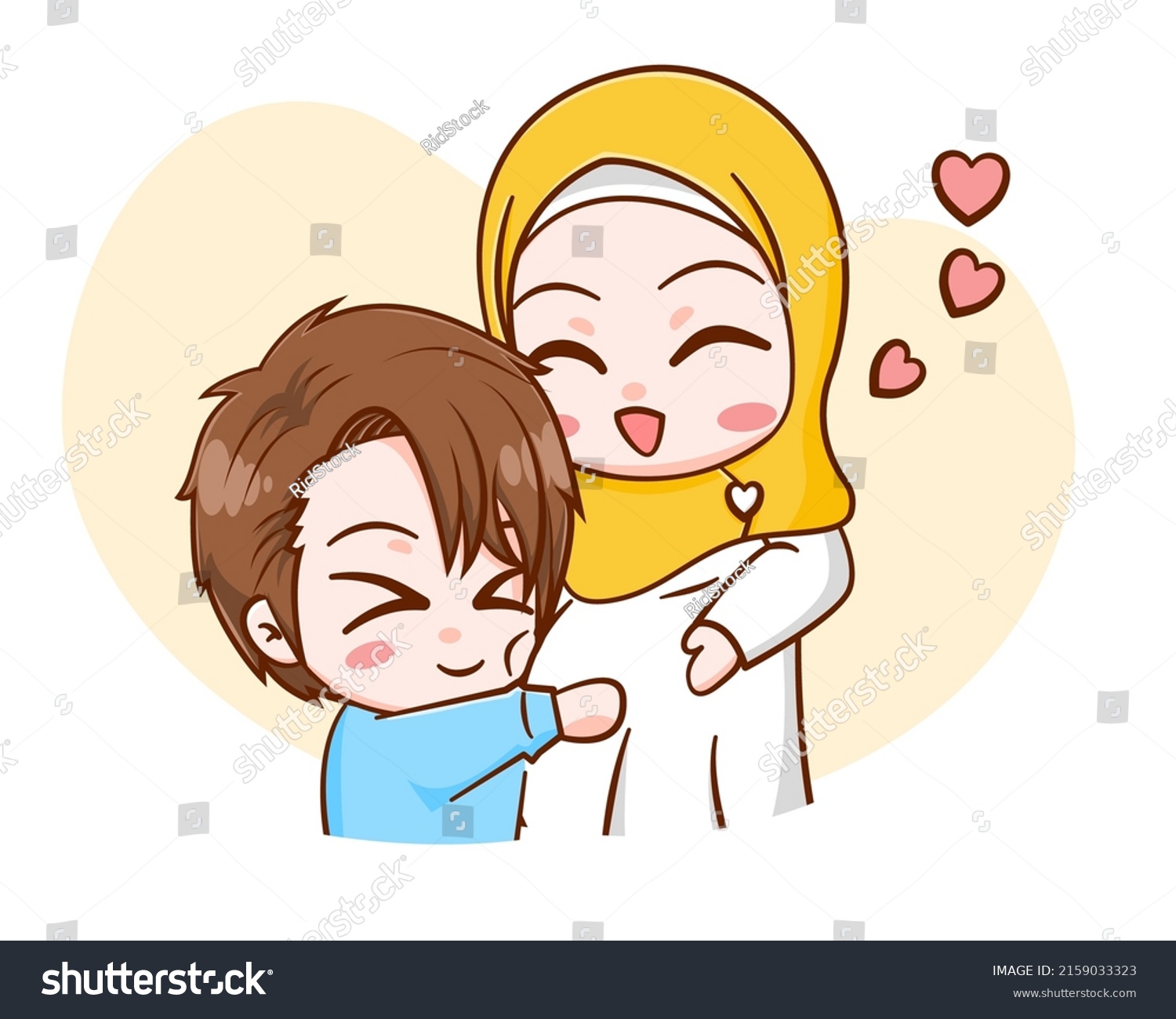 Cute Muslim Couple During Pregnancy Cartoon Stock Vector (Royalty Free ...