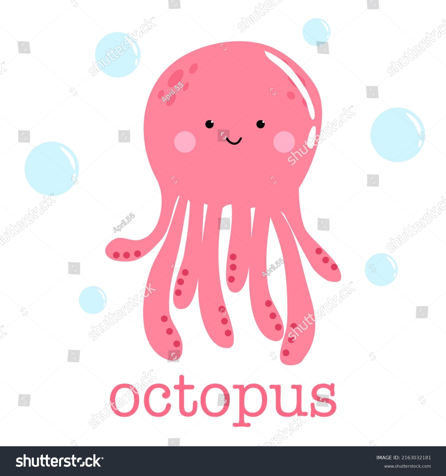 Cute Octopus Cartoon Drawing Vector Stock Ve…