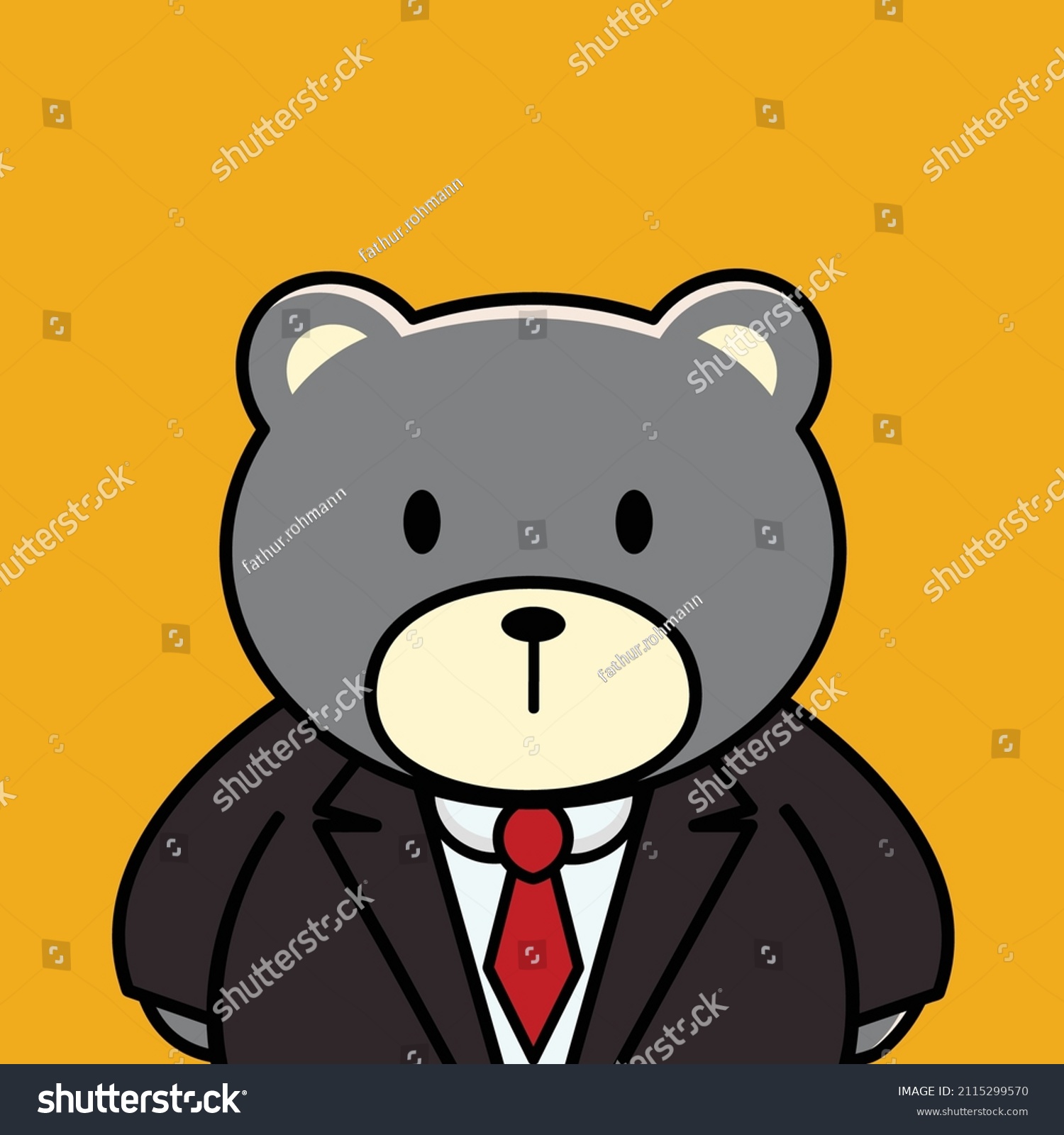 Cute Office Bear Avatar Amazing Suit Stock Vector (Royalty Free ...