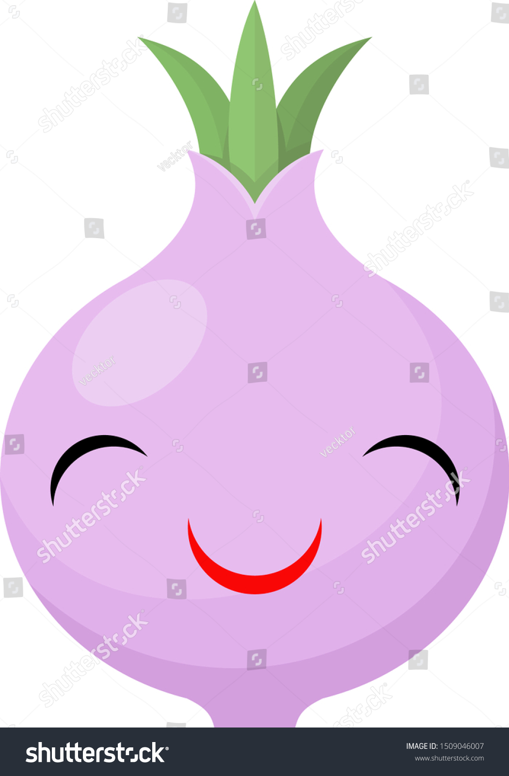 Cute Onion Kawaii Character Vector Illustration Stock Vector (Royalty ...