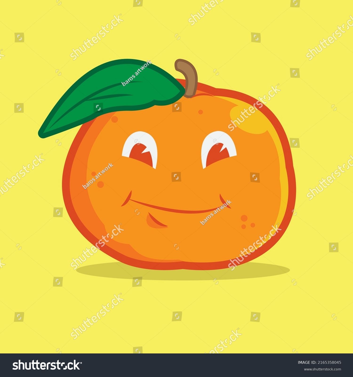 Cute Orange Fruit Smile Cartoon Vector Stock Vector (Royalty Free ...