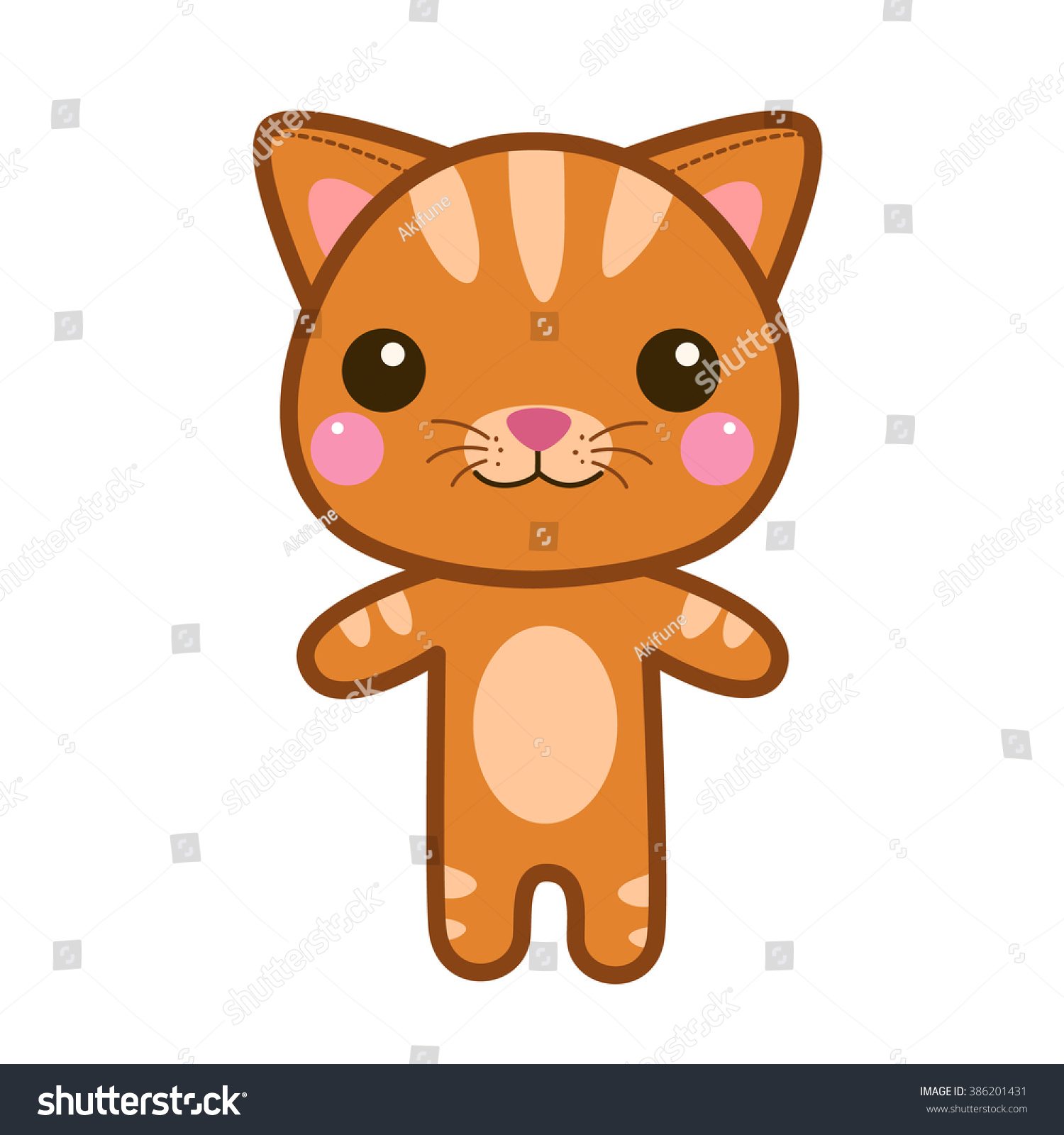 Cute Orange Tabby Cat Cartoon Character Stock Vector Royalty Free Shutterstock