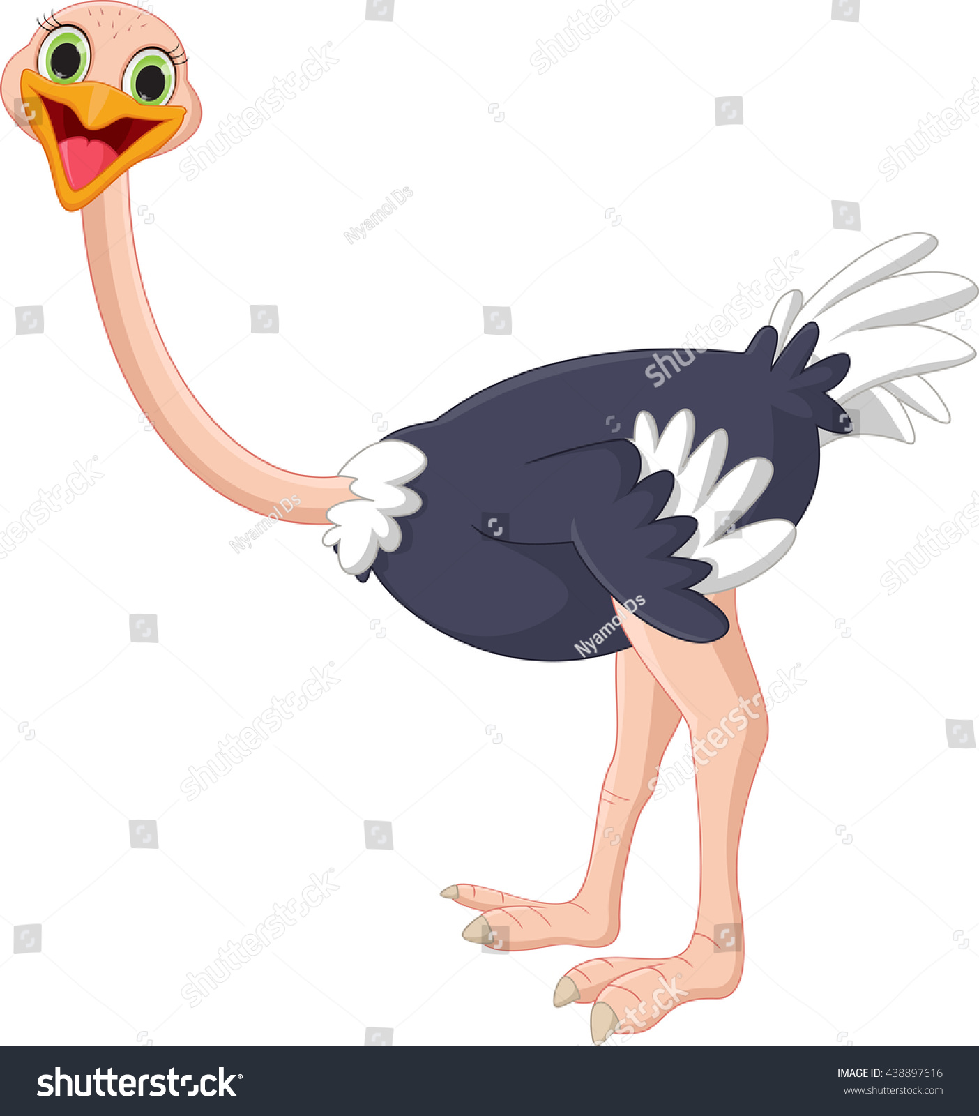 Cute Ostrich Cartoon Stock Vector (Royalty Free) 438897616 | Shutterstock