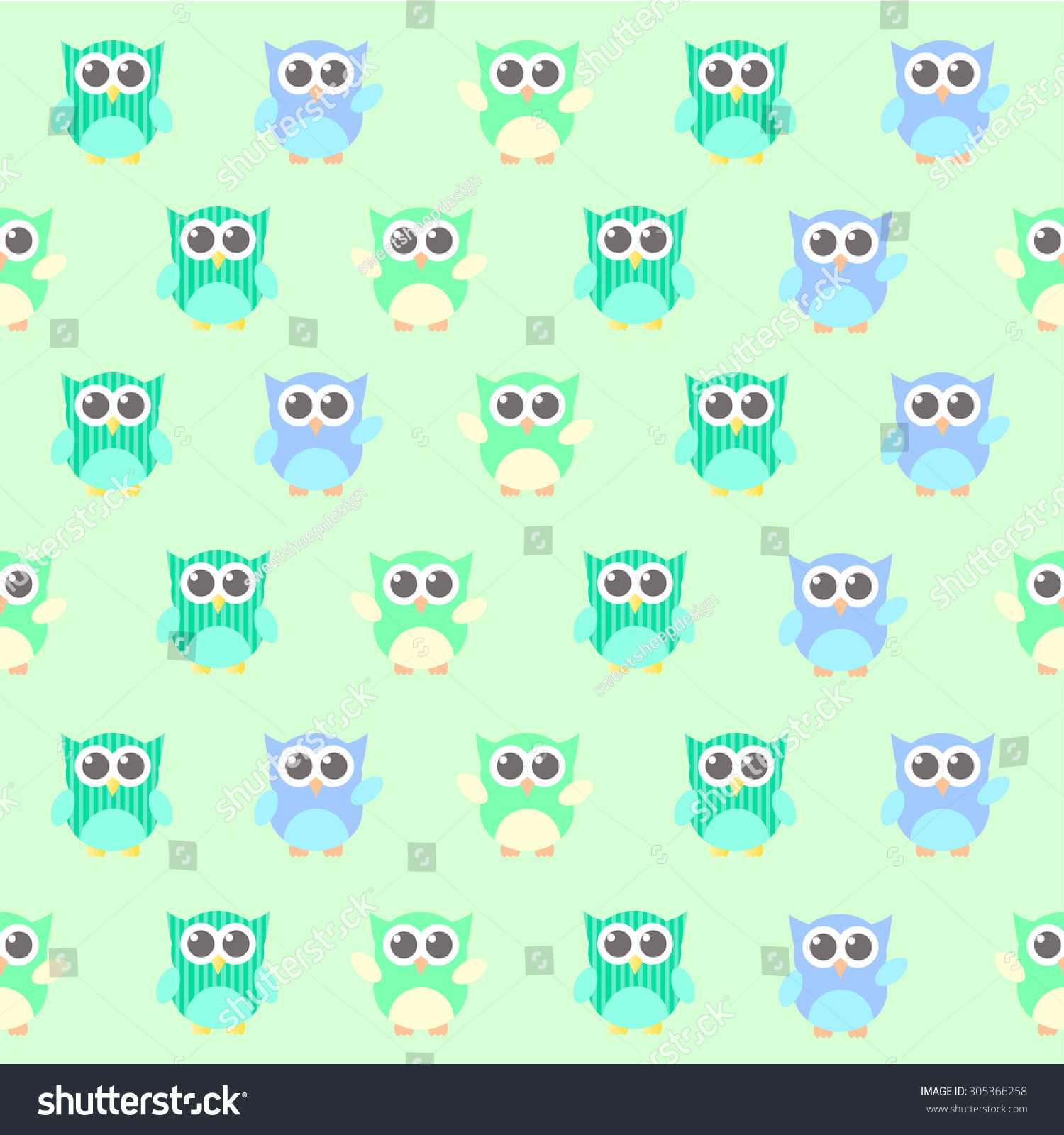 Cute Owl Background Cartoon Vector 스톡 벡터(로열티 프리) 305366258 | Shutterstock