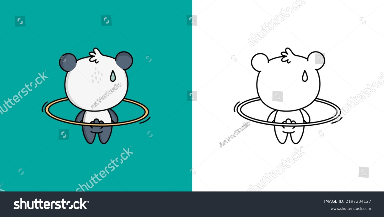 SVG of Cute Panda Athlete Clipart for Coloring Page and Illustration. Happy Panda Bear Sportsman. Vector Illustration of a Kawaii Animal for Stickers, Prints for Clothes, Baby Shower, Coloring Pages.
 svg