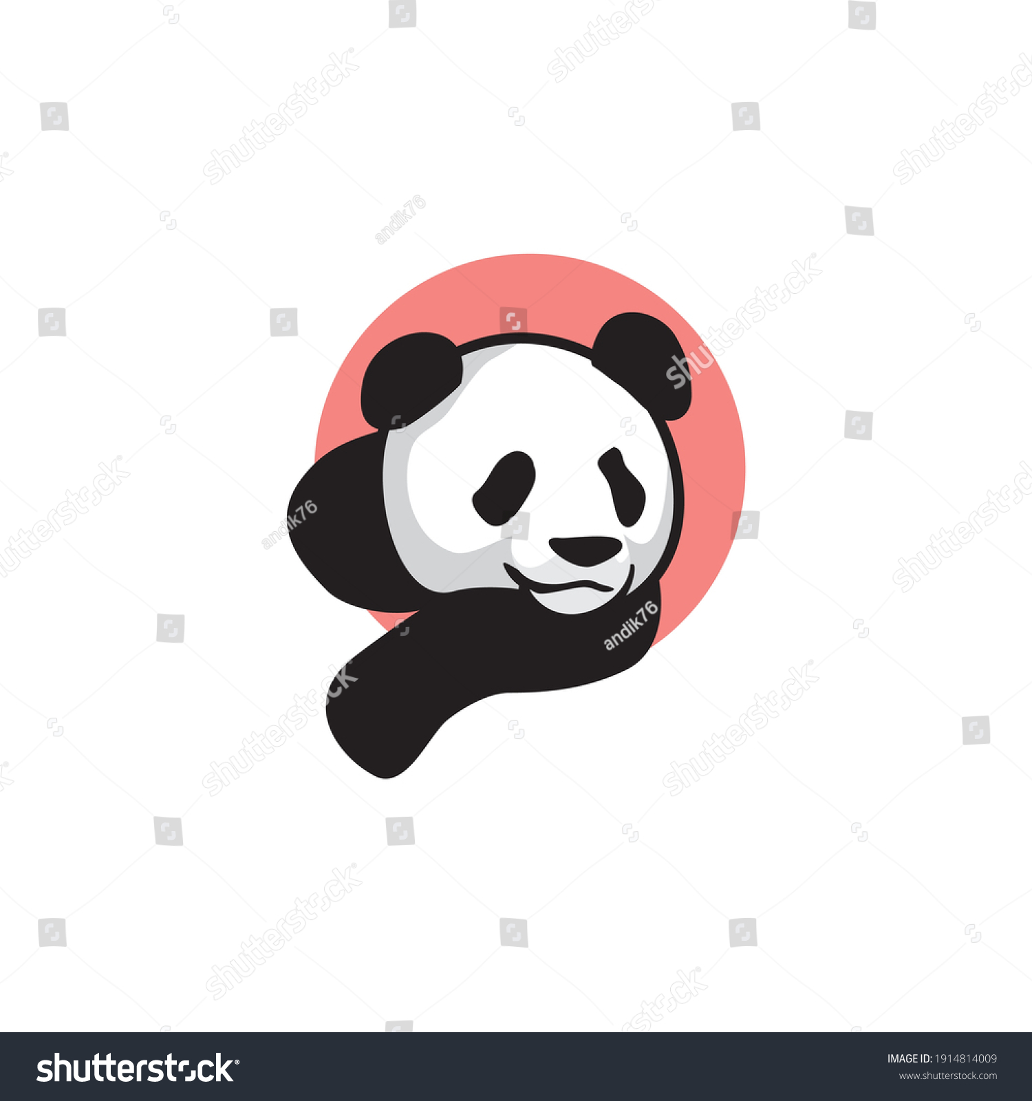 Cute Panda Bear Logo Design Vector Stock Vector (Royalty Free ...