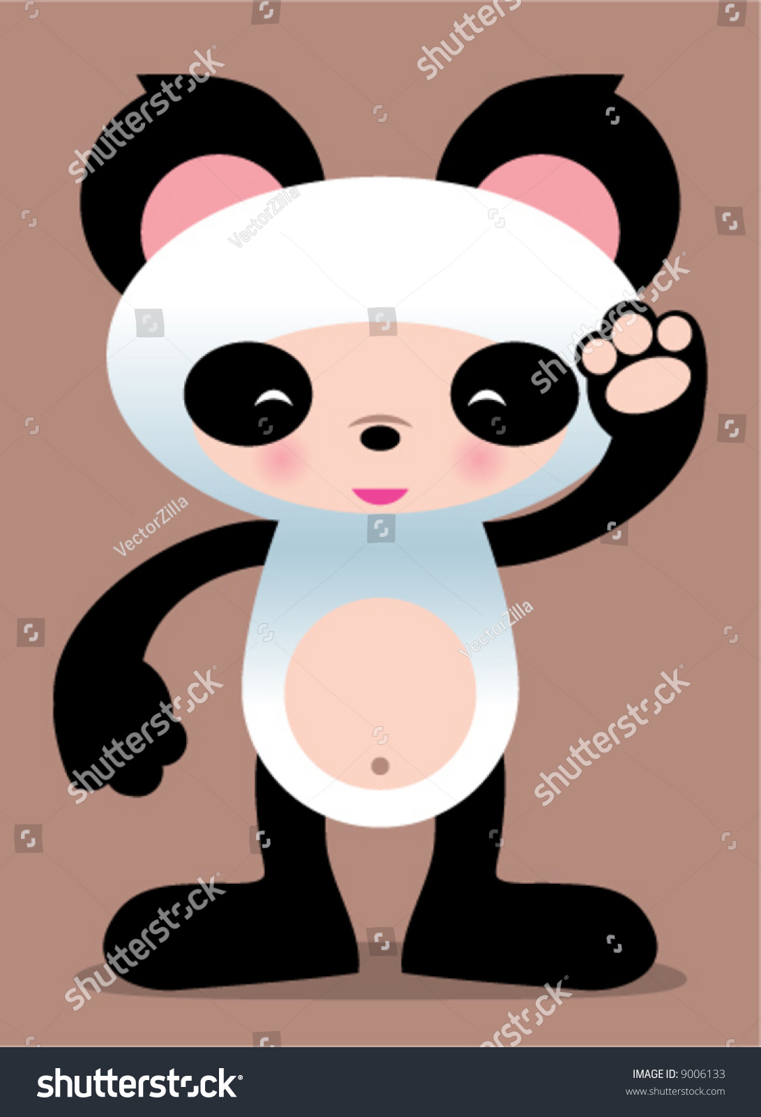 Cute Panda Bear Vector Manga Illustration Stock Vector Royalty Free