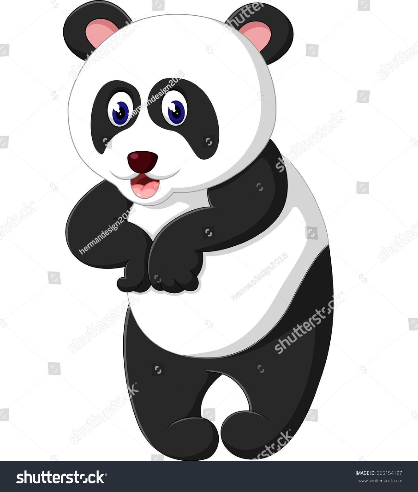 Cute Panda Cartoon Stock Vector Illustration 365154197 : Shutterstock