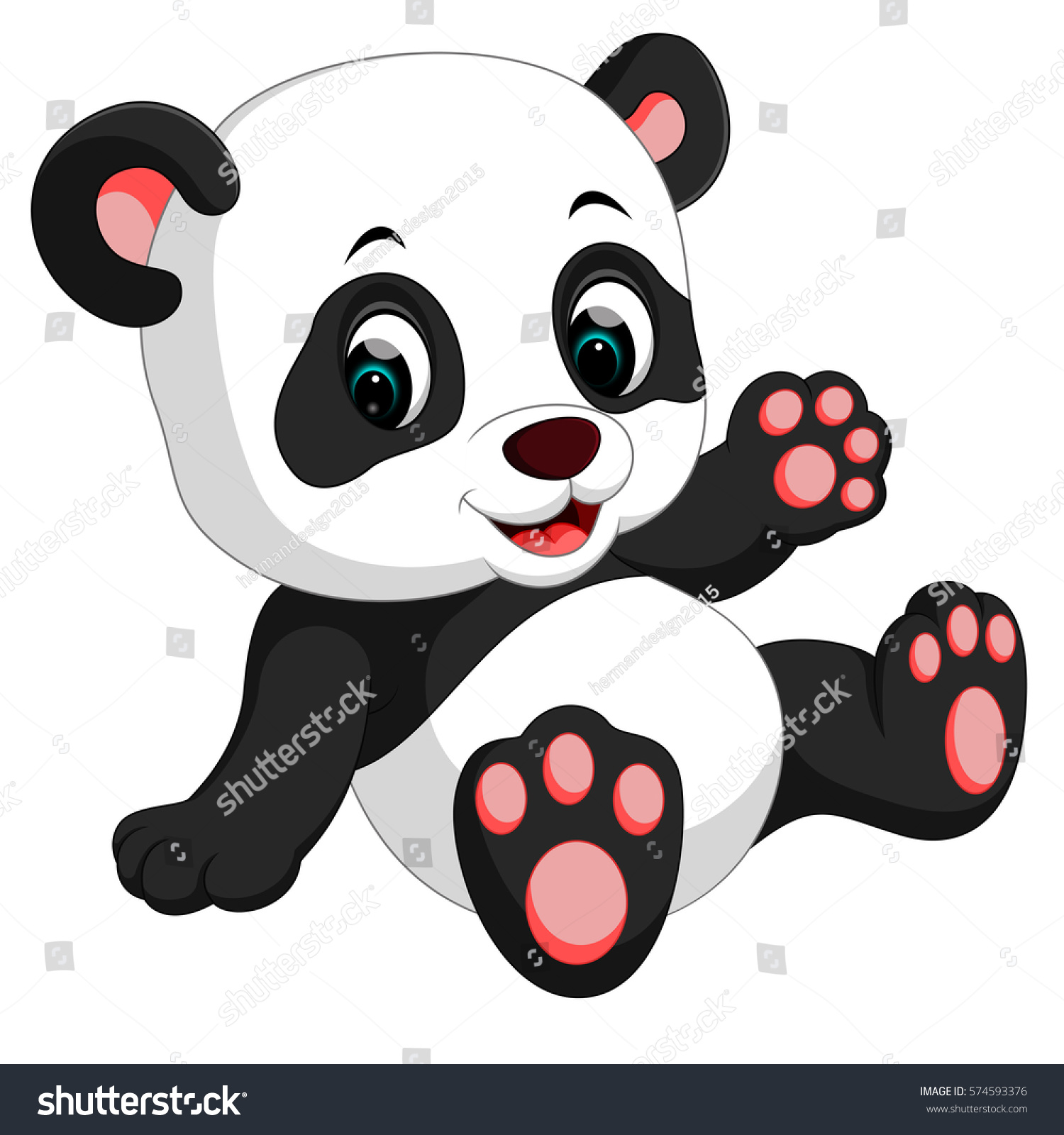Cute Panda Cartoon Stock Vector (Royalty Free) 574593376