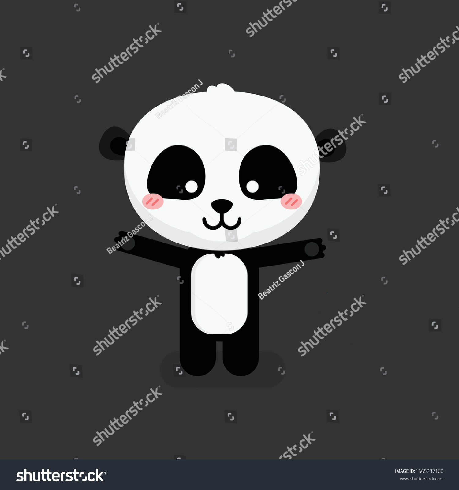 Cute Panda Character Vector Illustration: เวกเตอร์สต็อก (ปลอดค่า