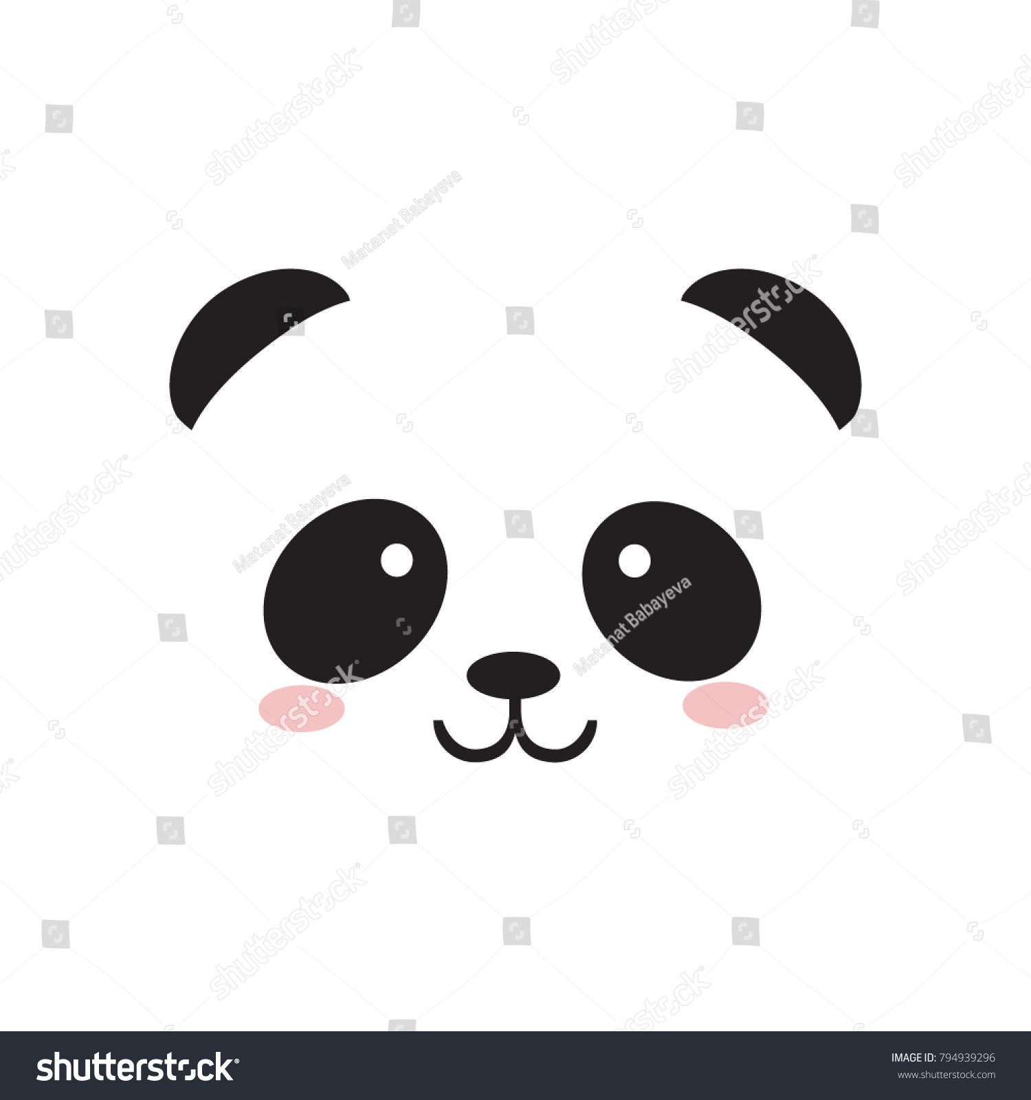 Hakuun Sopo Panda Kasvot Liittyva Vektorikuva Rojaltivapaa 794939296