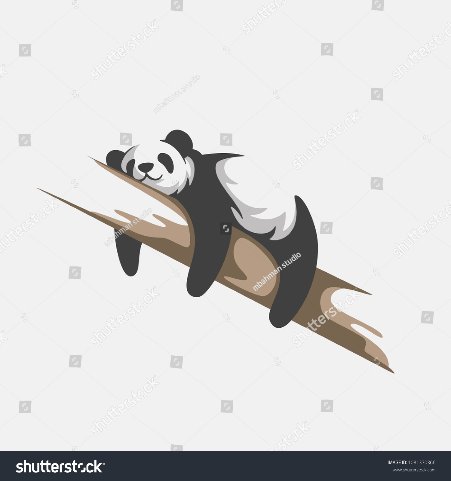 SVG of cute panda logo vector template ,cute Panda Bear Sleeping on a Tree Branch,  svg