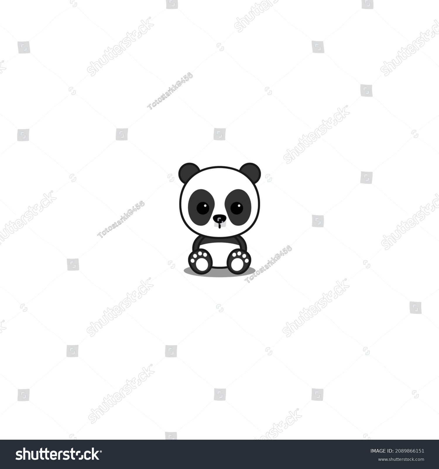 Cute Panda Sitting Cartoon Vector Illustration Stock Vector (Royalty ...