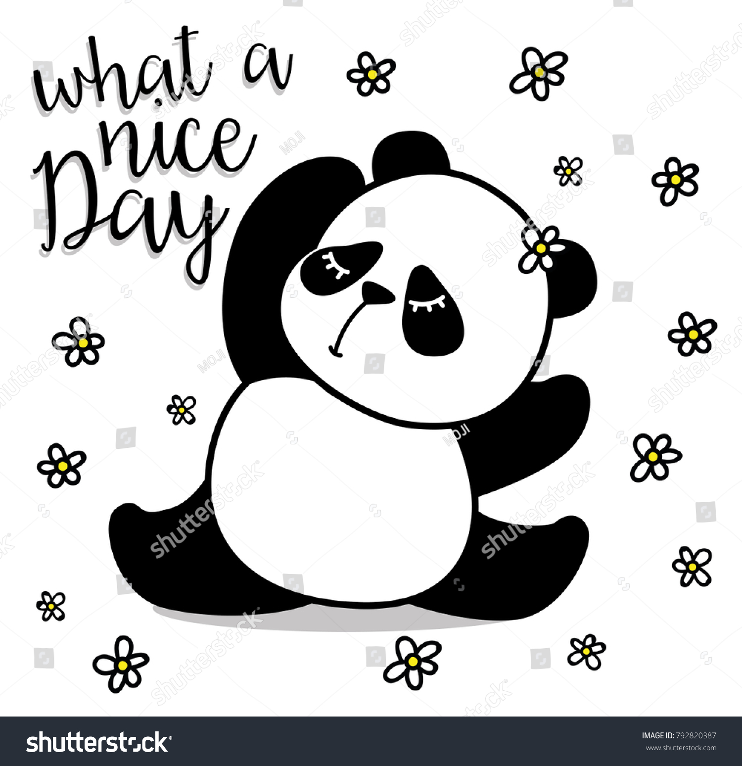 Cute Panda Sweet Character Your Design Stock Vector Royalty Free