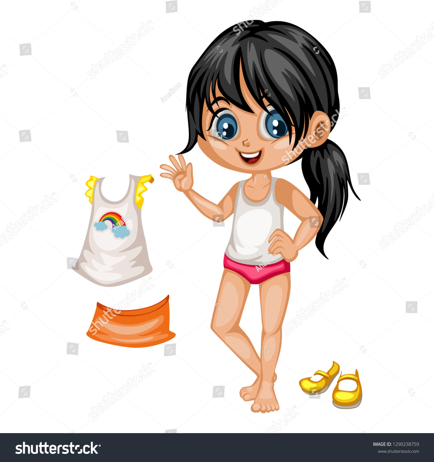 Cute Paper Doll Dress Game Beautiful Stock Image Download Now