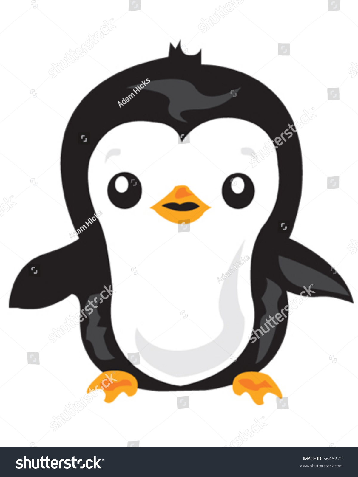 Cute Penguin Stock Vector Illustration 6646270 : Shutterstock