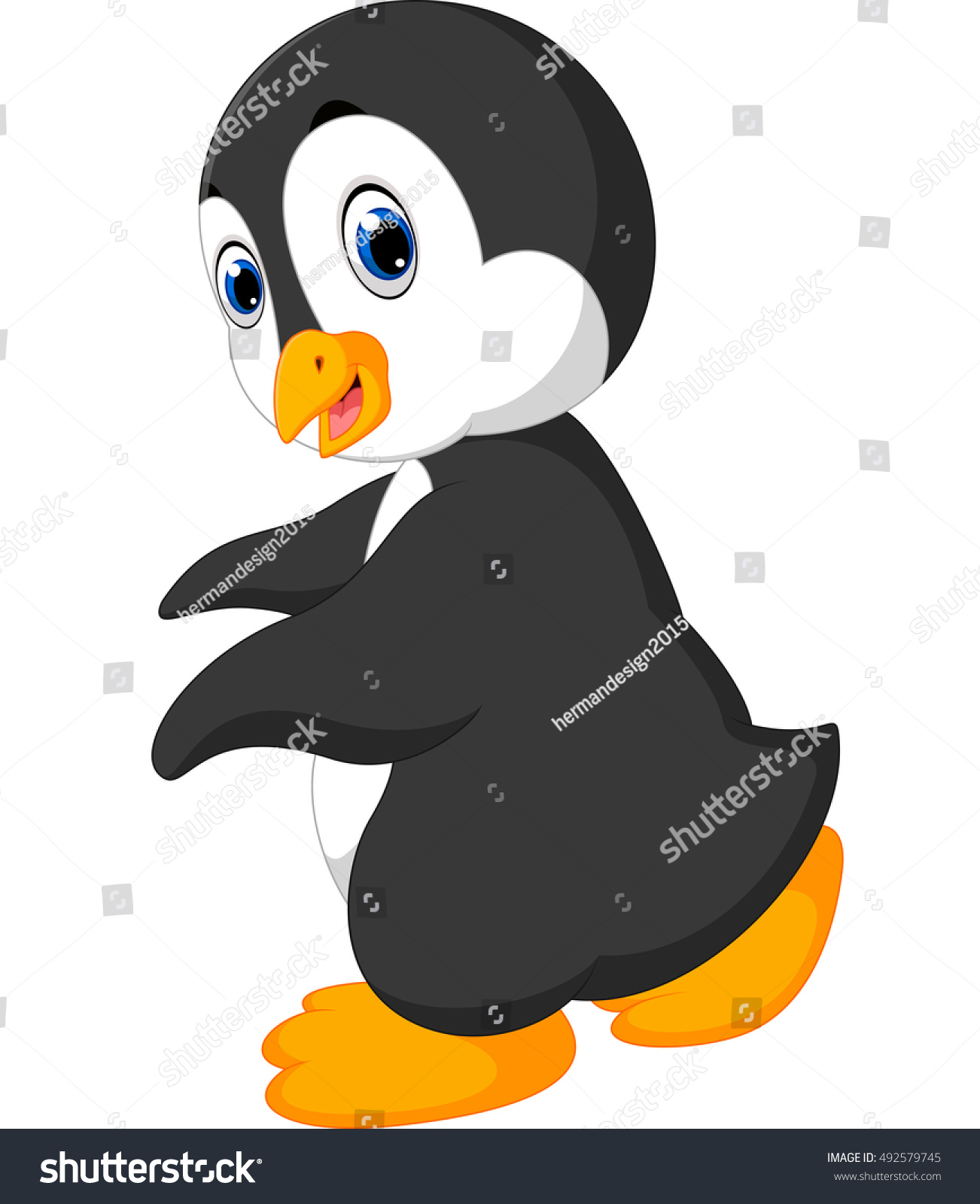 Cute Penguin Cartoon Stock Vector (Royalty Free) 492579745 | Shutterstock
