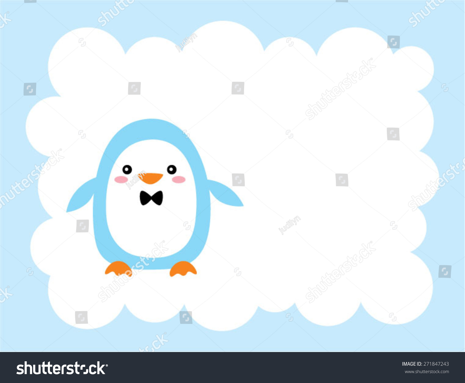 Cute Penguin Message Stock Vector (Royalty Free) 271847243 | Shutterstock