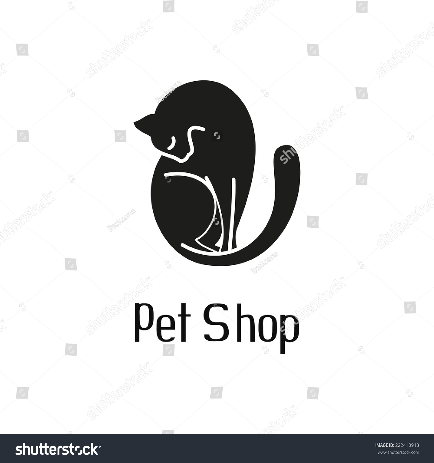 Cute Pet Shop Logo Cat Hand Stock Vector (Royalty Free) 222418948 ...