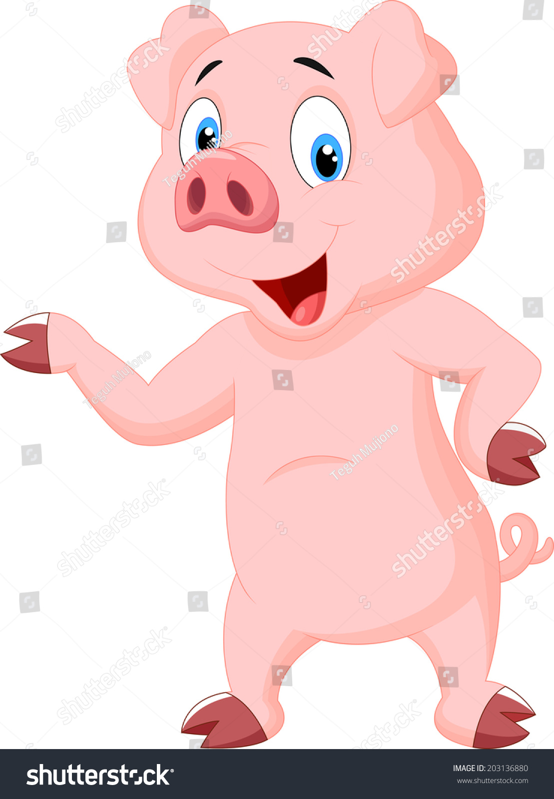 Cute Pig Cartoon Stock Vector 203136880 : Shutterstock