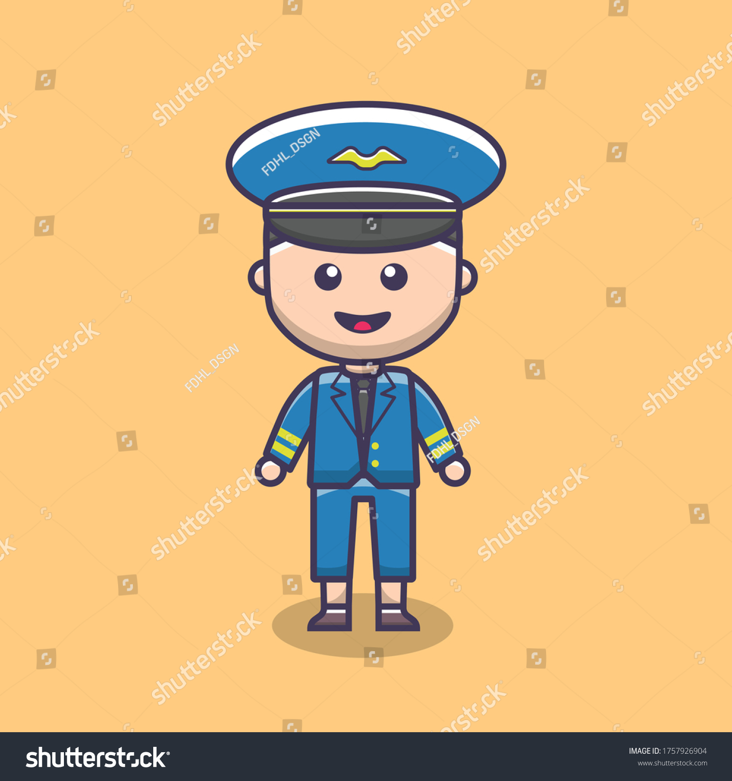 Cute Pilot Character Chibi Kawaii Flat: Vector Có Sẵn (Miễn Phí Bản Quyền)  1757926904 | Shutterstock