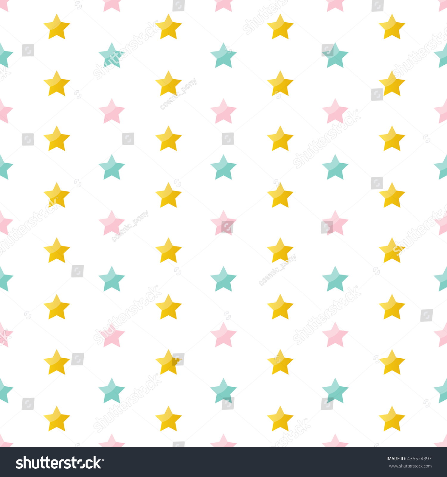 Cute Pink Mint Green Gold Stars Stock Vector 436524397 - Shutterstock