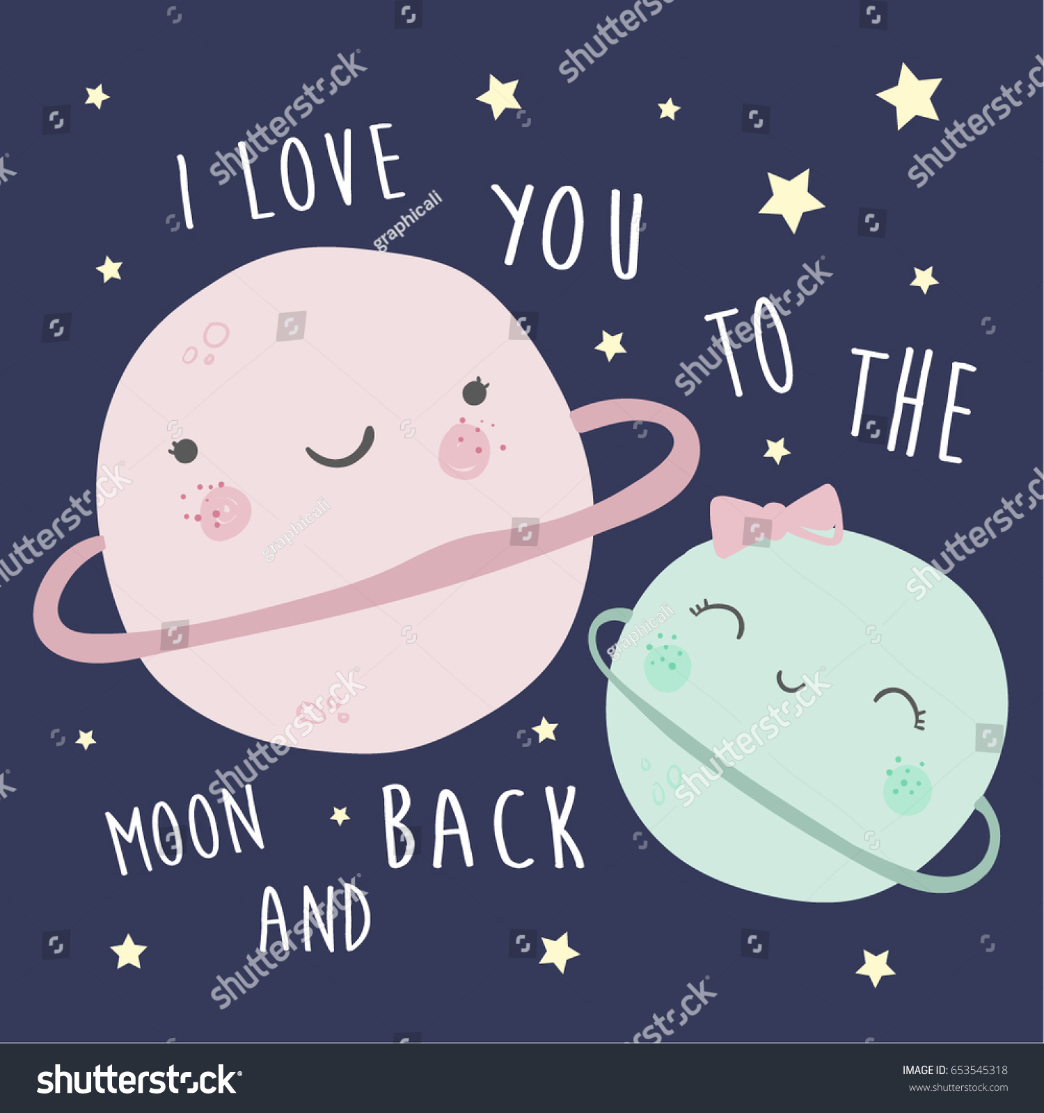 Cute Planets Illustration Slogan Typography Vectors Stock Vector ...