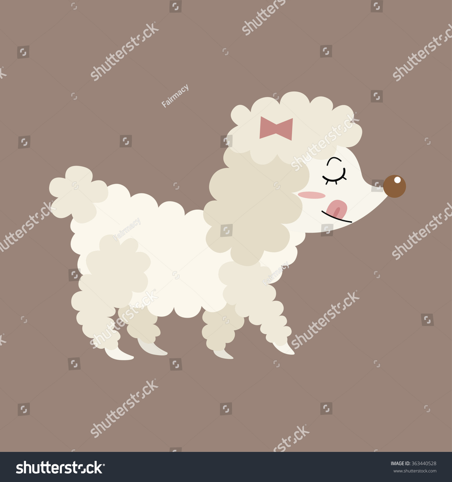 Cute Poodle Dog Cartoon Vector Stock Vector 363440528 - Shutterstock
