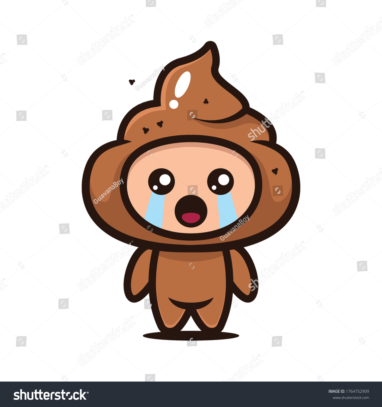 Cute Poop Mascot Character Design Stock Vector Royalty Free