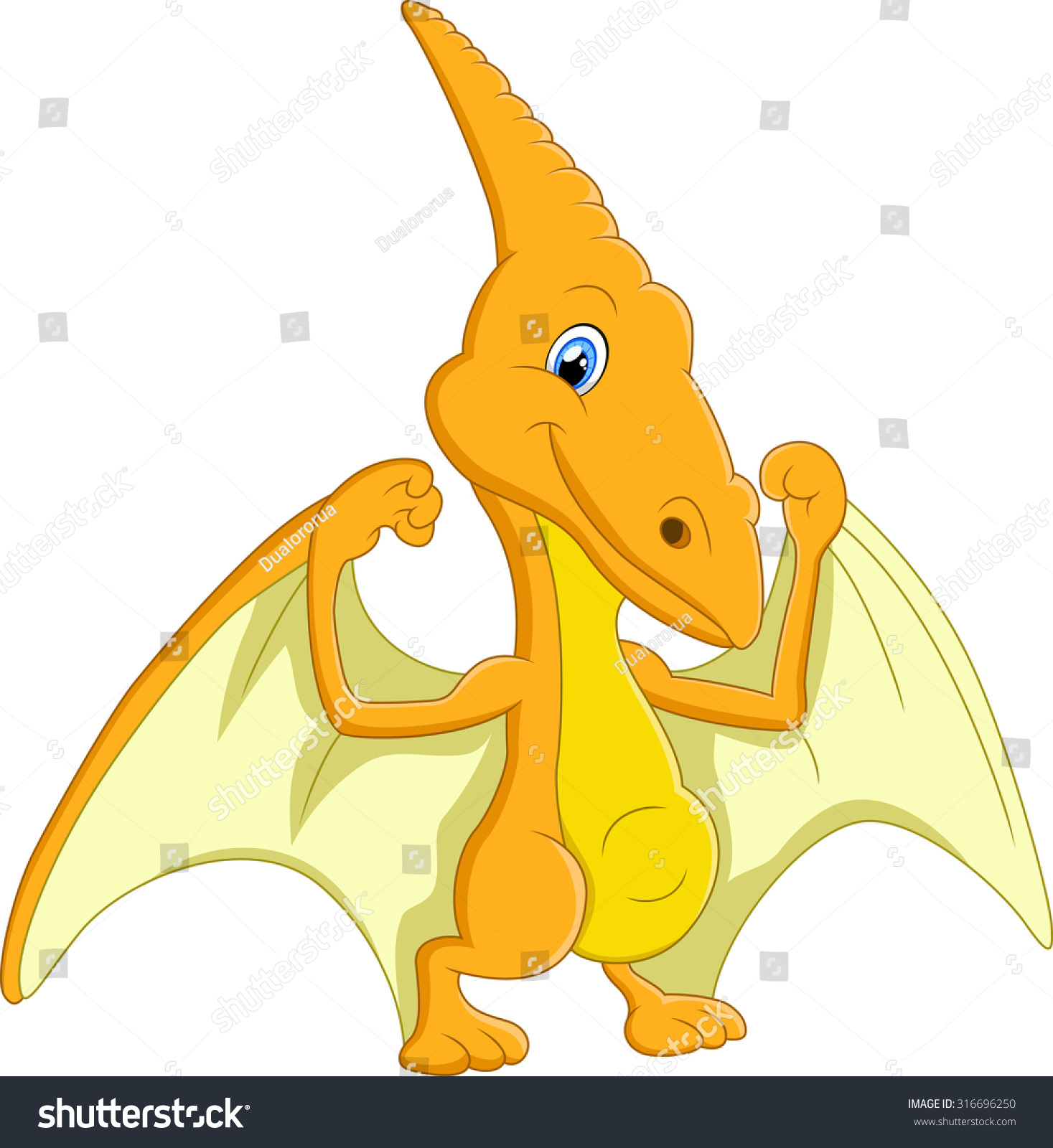 Cute Pterodactyl Cartoon Stock Vector (Royalty Free) 316696250