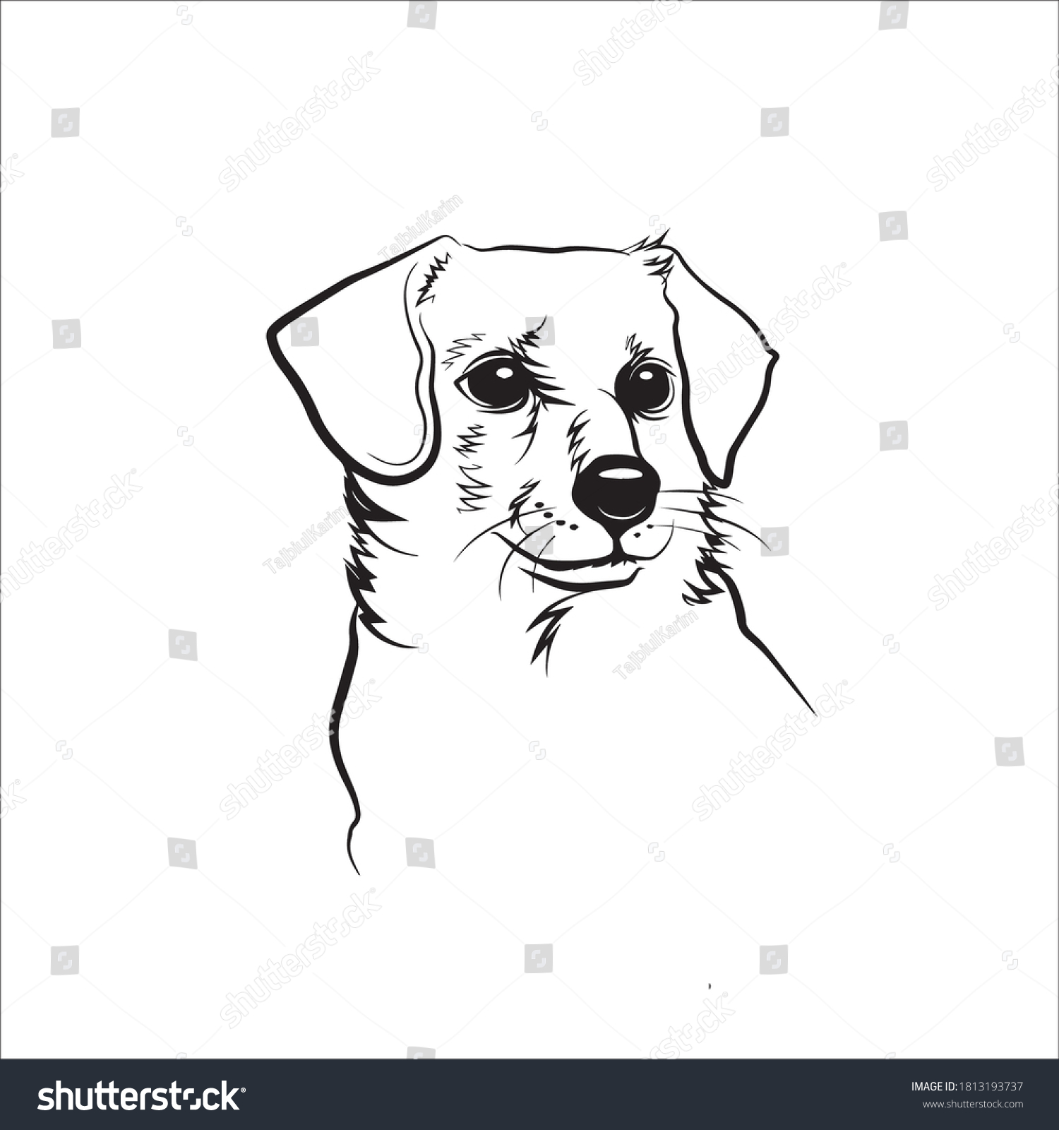 Cute Puppy Dog Coloring Page Design Stock Vector (Royalty Free ...