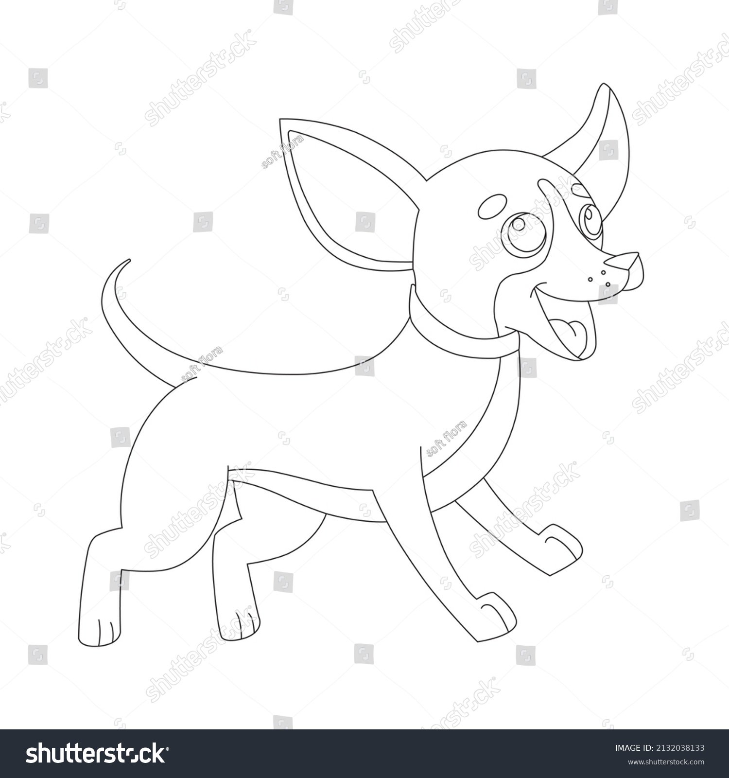 Cute Puppy Dog Outline Coloring Page Stock Vector (Royalty Free ...