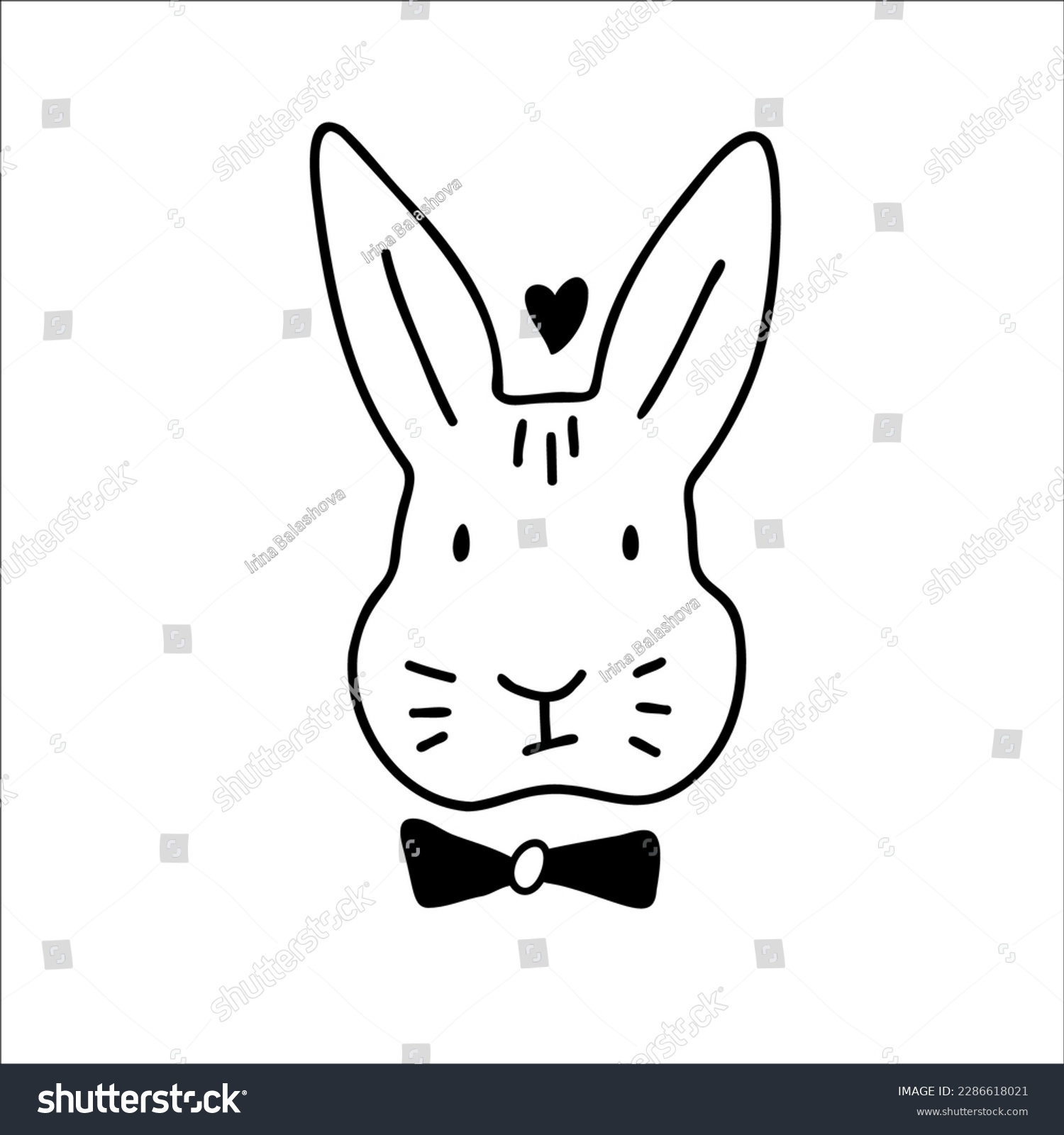 SVG of Cute Rabbit bunny SVG Cut File Design for Cricut and Silhouette. svg