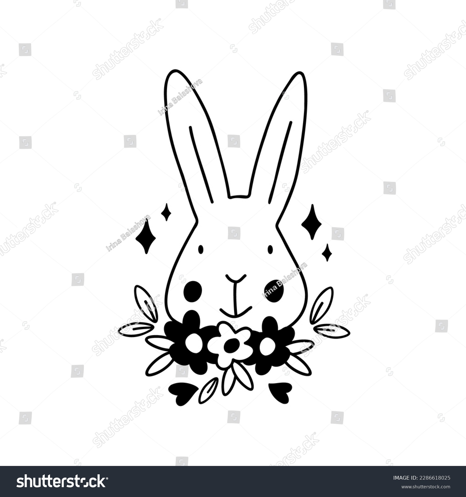SVG of Cute Rabbit bunny SVG Cut File Design for Cricut and Silhouette. svg