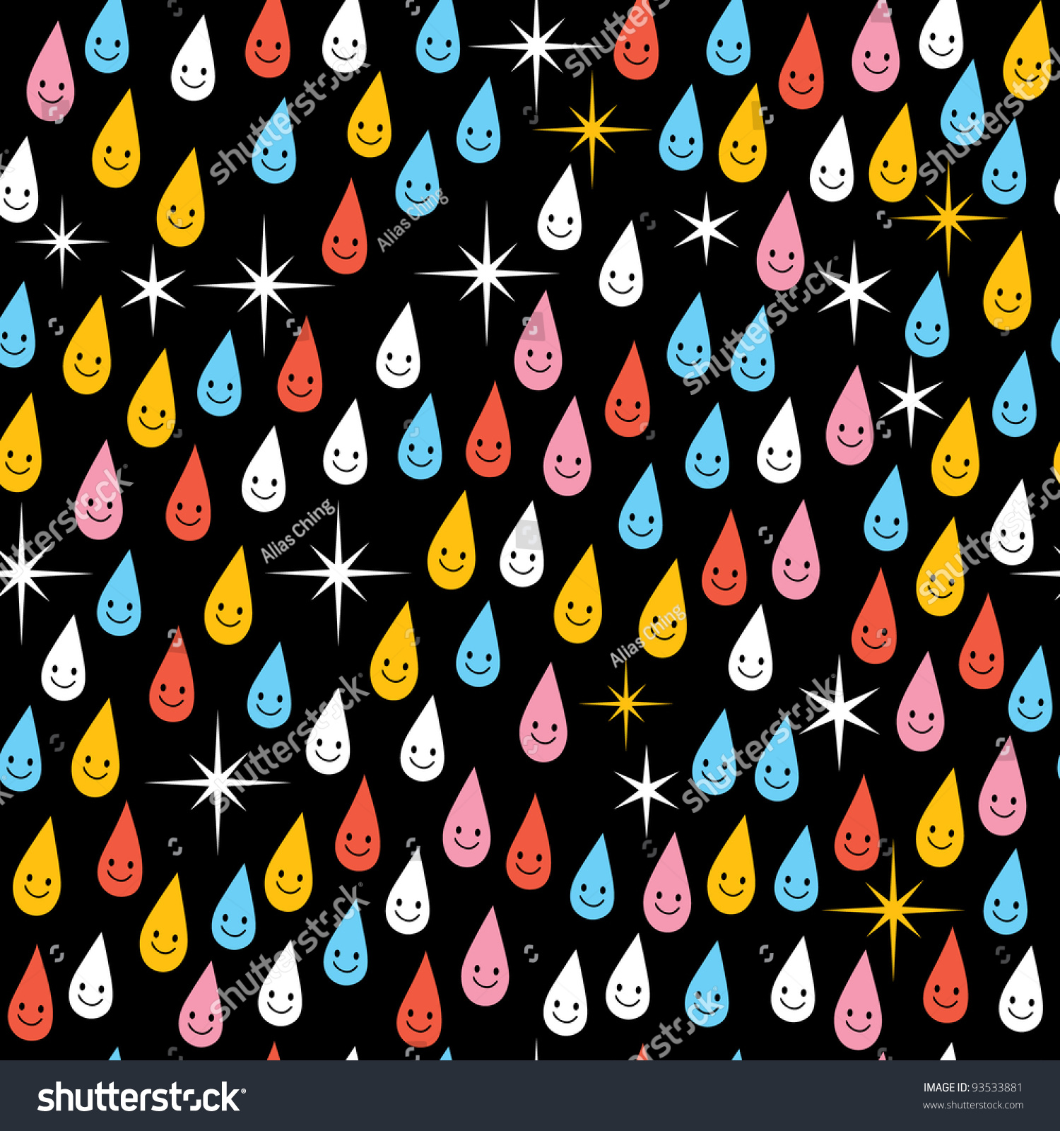 Cute Rain Pattern Stock Vector Illustration 93533881 : Shutterstock