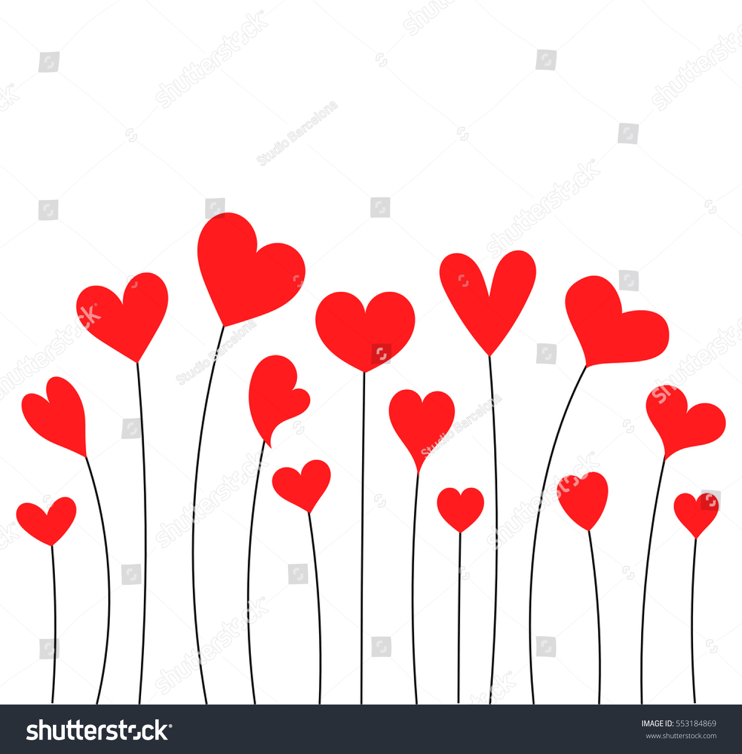 Cute Red Hearts Valentines Day Background Stock Vector (Royalty Free ...