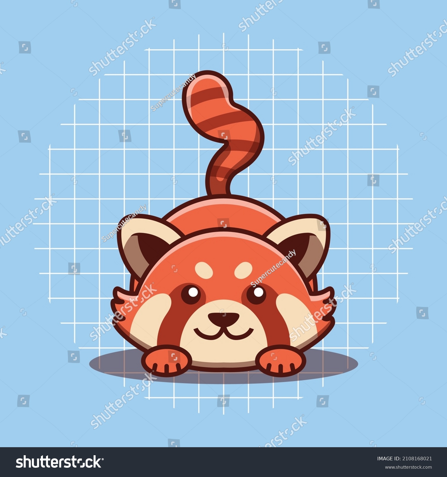 Cute Red Panda Character Vector Illustration Stock Vector (Royalty Free