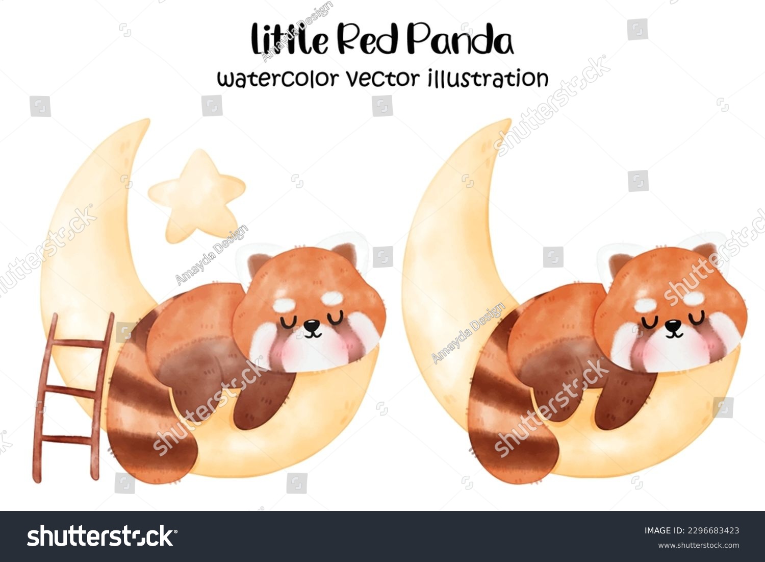 SVG of Cute Red Panda Vector illustration, Watercolor animal, red panda, panda svg