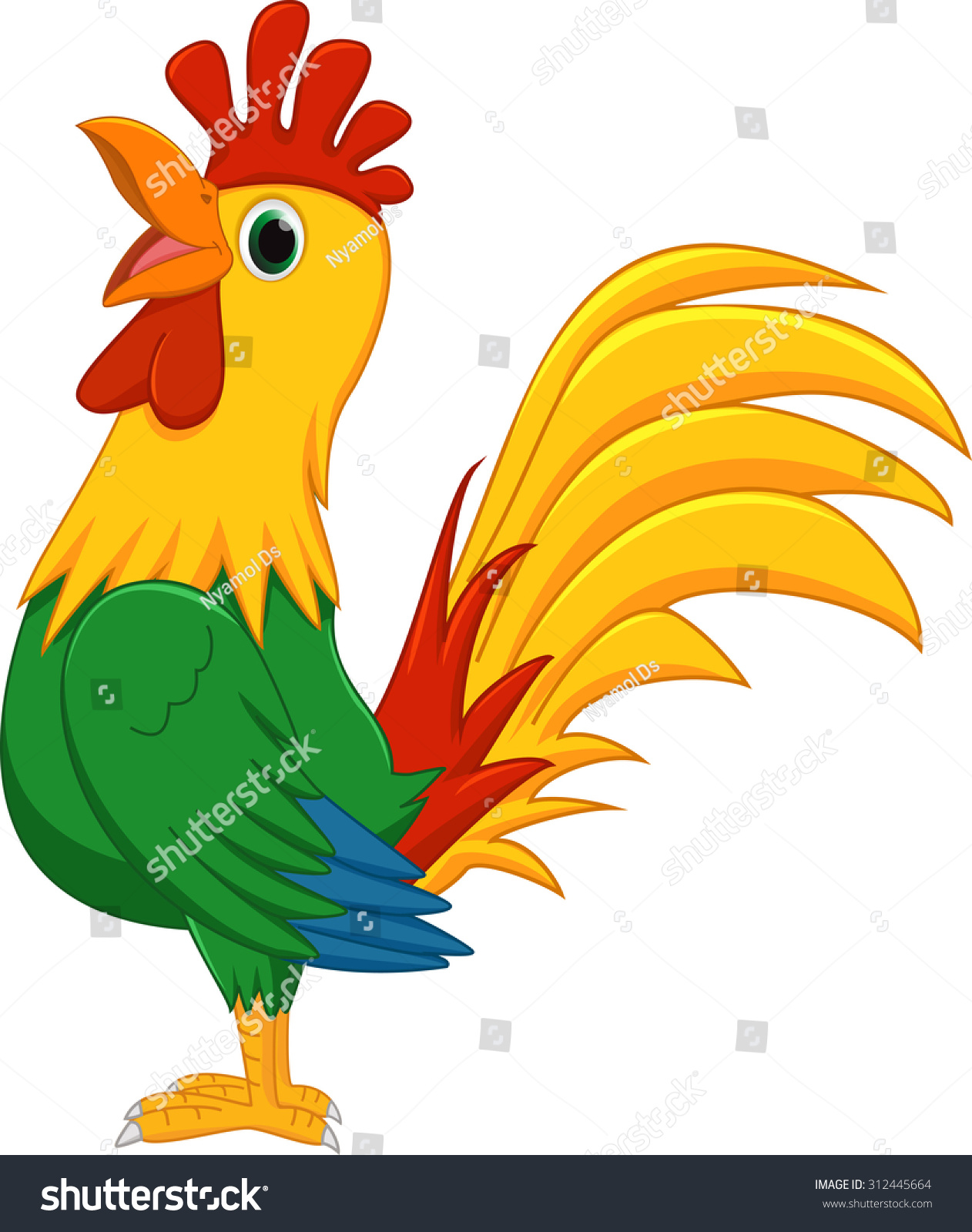 Cute Rooster Cartoon Stock Vector 312445664 - Shutterstock