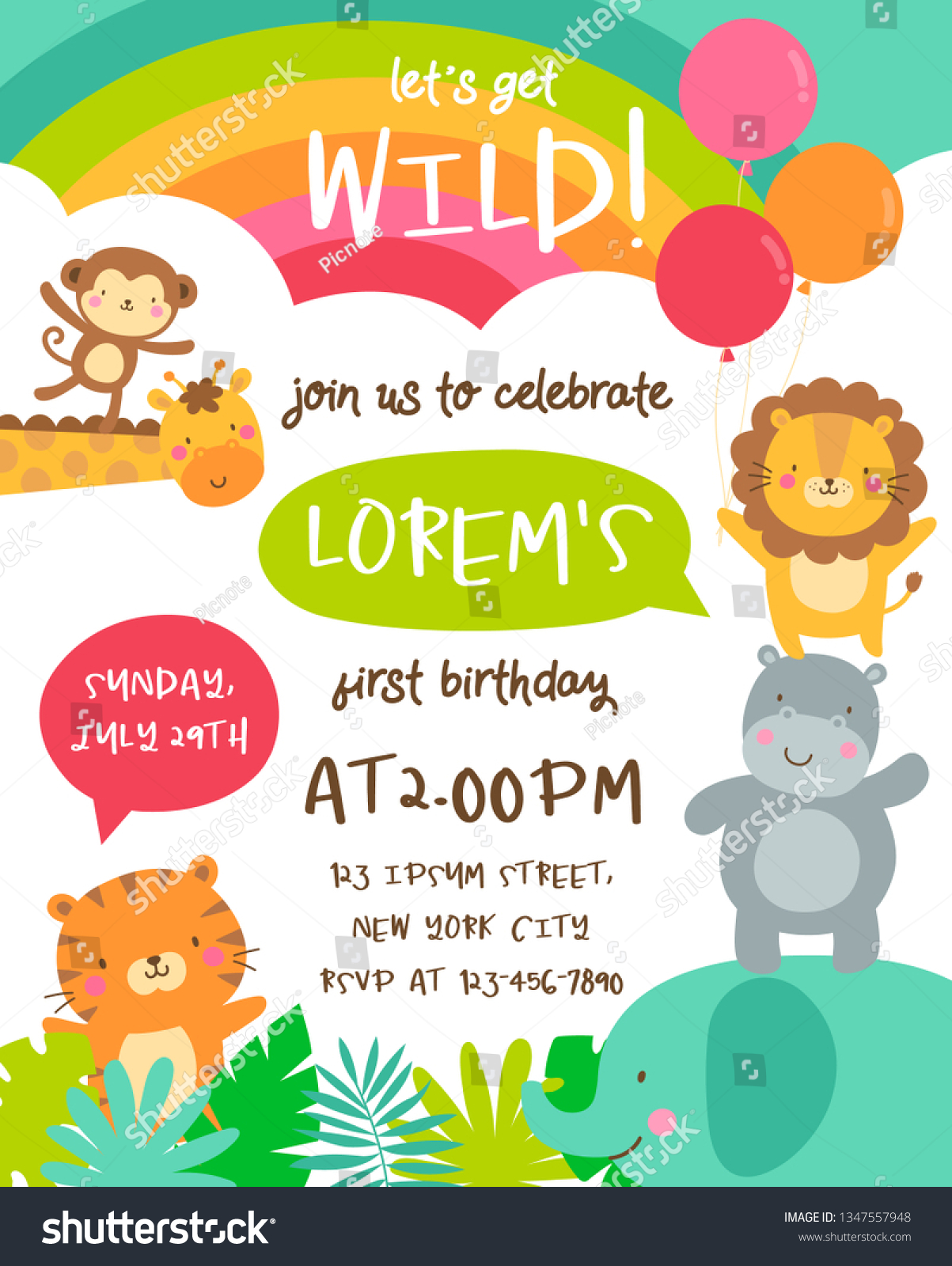 Birthday Invitation Template Safari