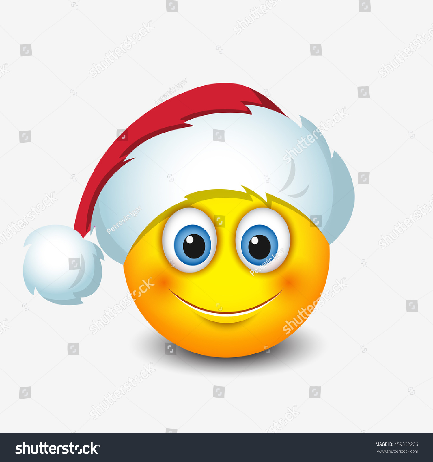 Cute Santa Claus Emoticon, Smiley, Emoji - Vector Illustration ...